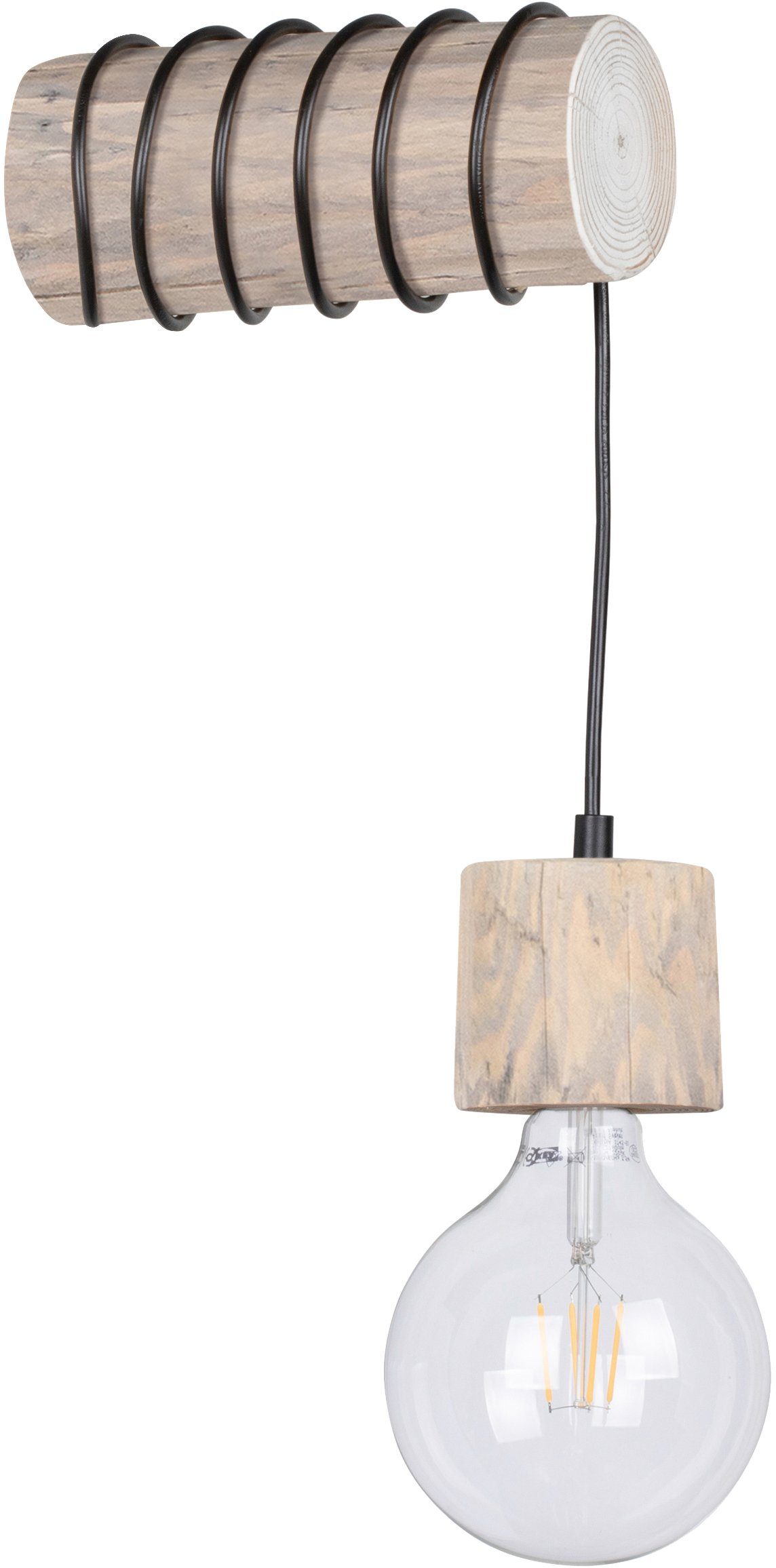spot light wandlamp trabo pino houten balk van massief grenenhout oe 8-12 cm, hout grijs gebeitst grijs