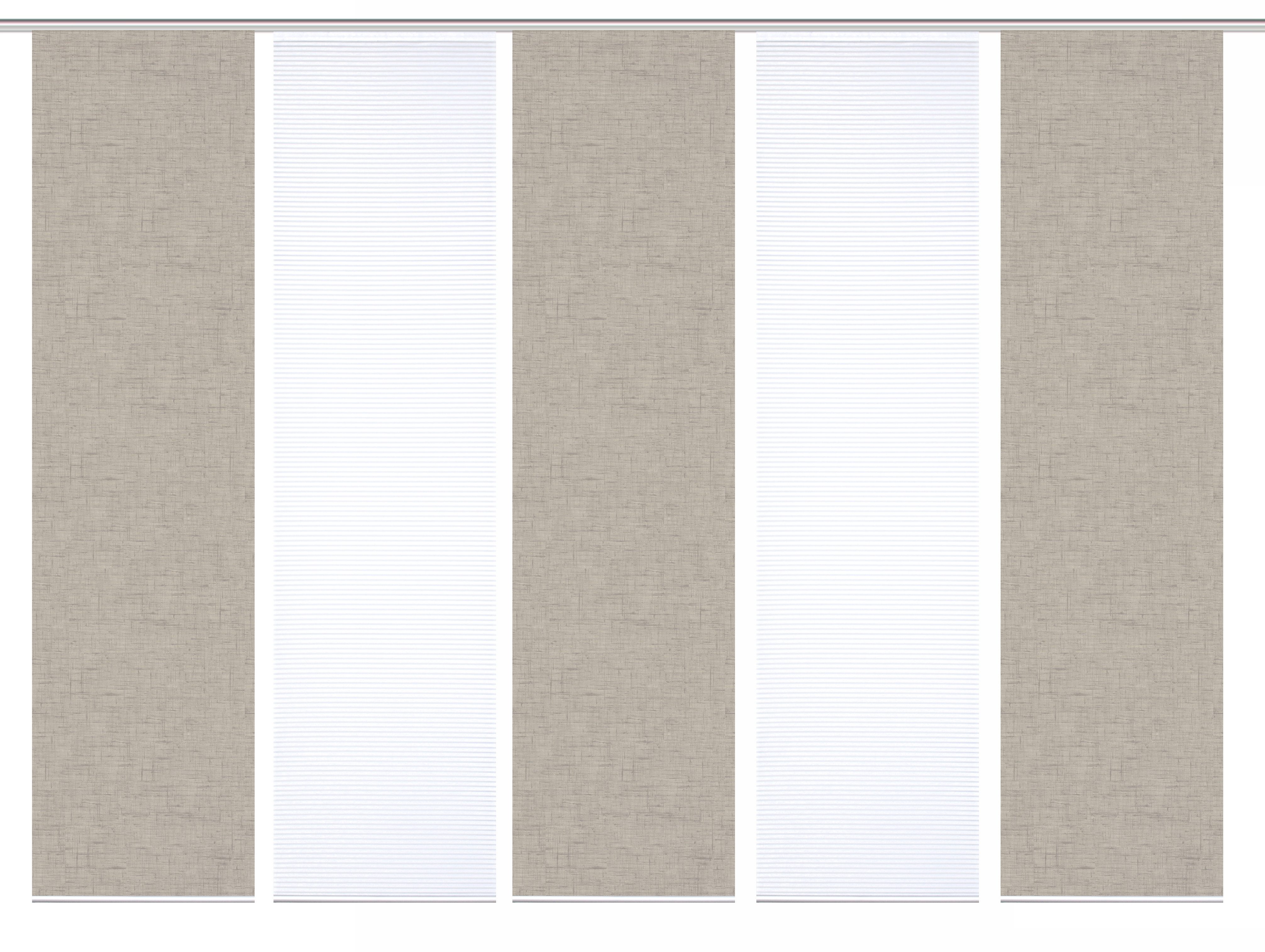 HOME in green Paneelgordijn ESTRA SET DIGITALE PRINT, BAMBOELOOK GERECYCLED (5 stuks)