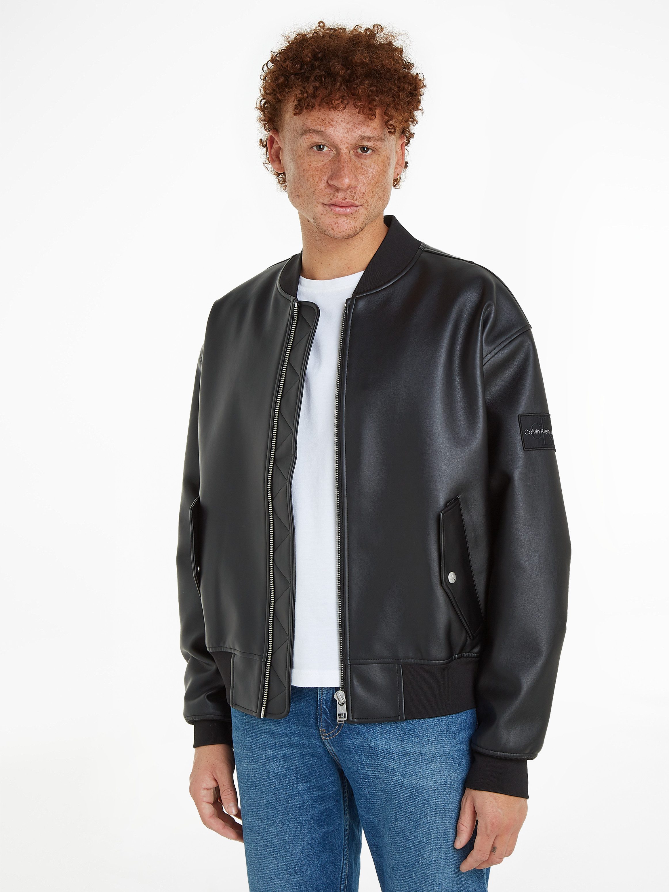 Calvin Klein Jack in collegestijl FAUX LEATHER BOMBER