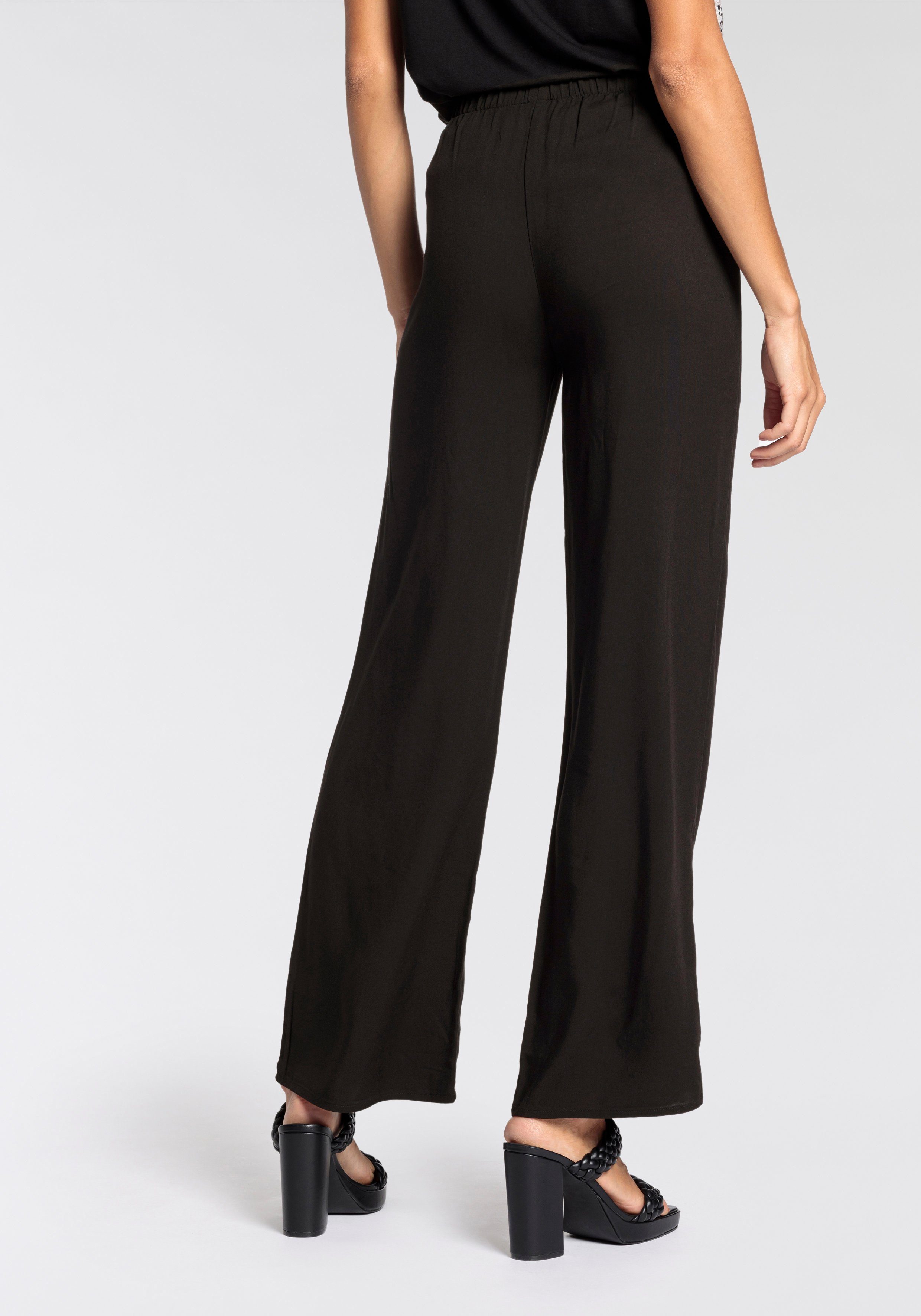 Laura Scott Geweven broek met elastiek in de taille