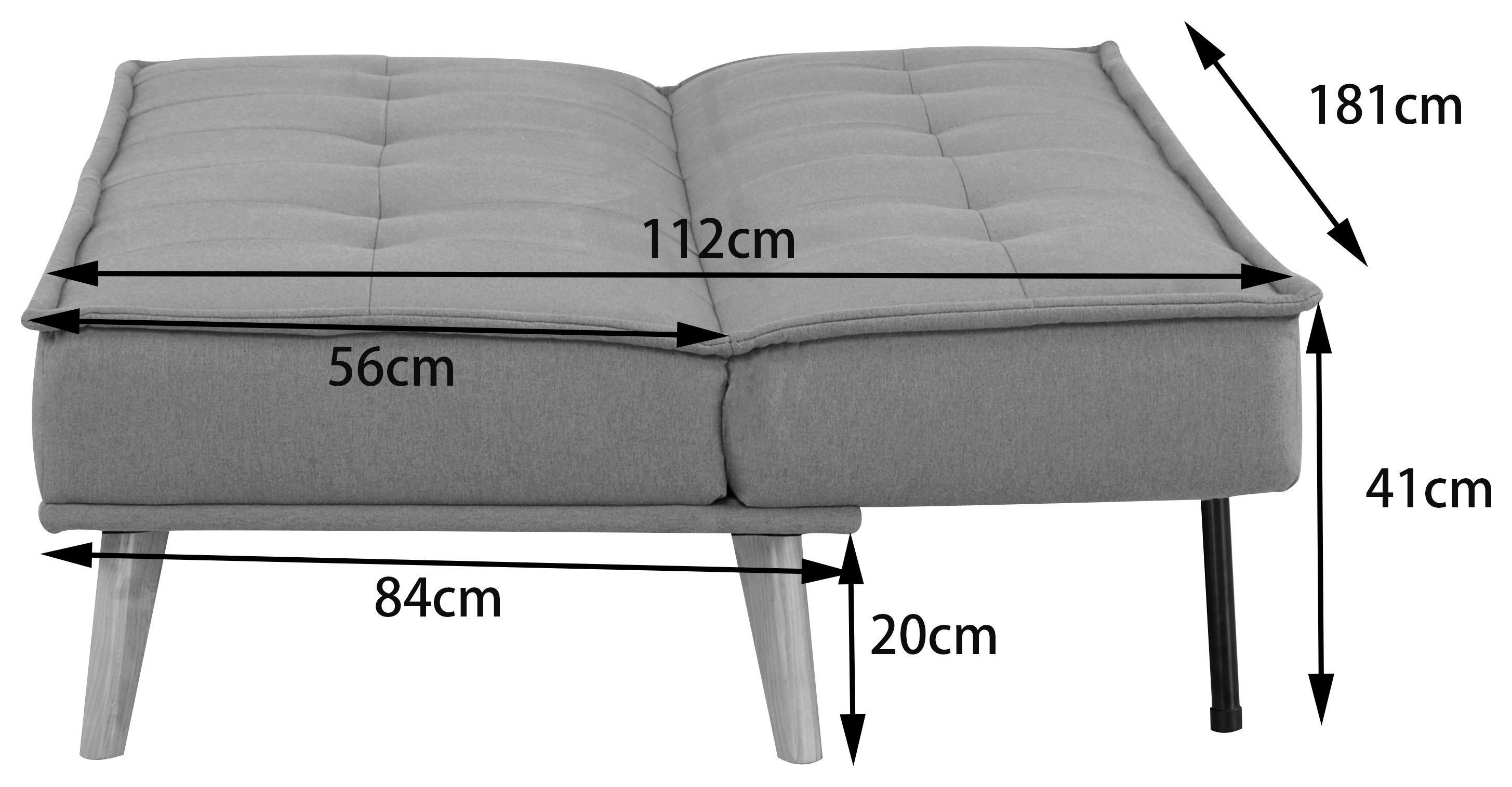 INOSIGN Slaapbank MENDOTA, 181 cm, 3-zits met slaapfunctie,