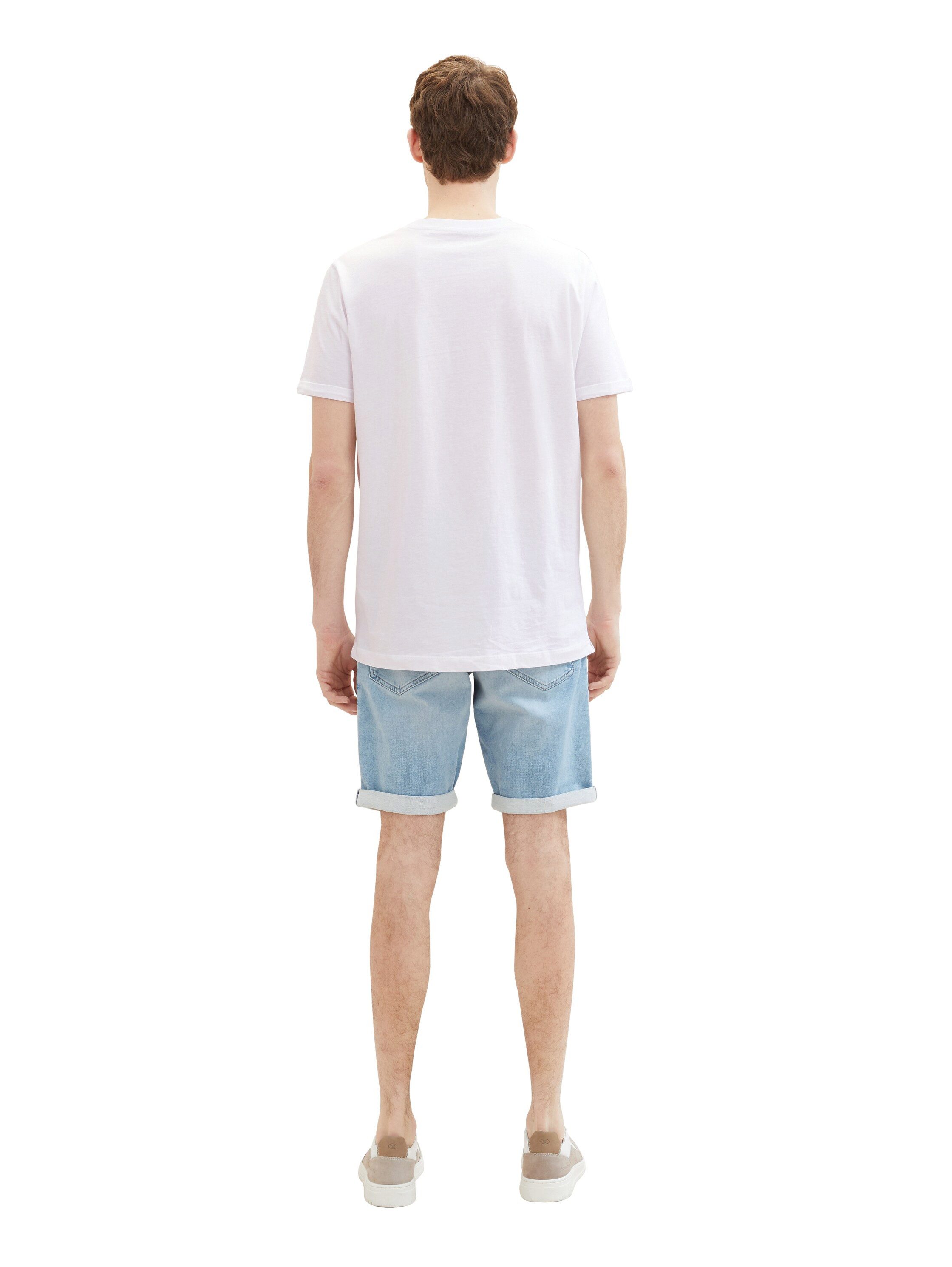 Tom Tailor Jeansbermuda Josh met merklabel