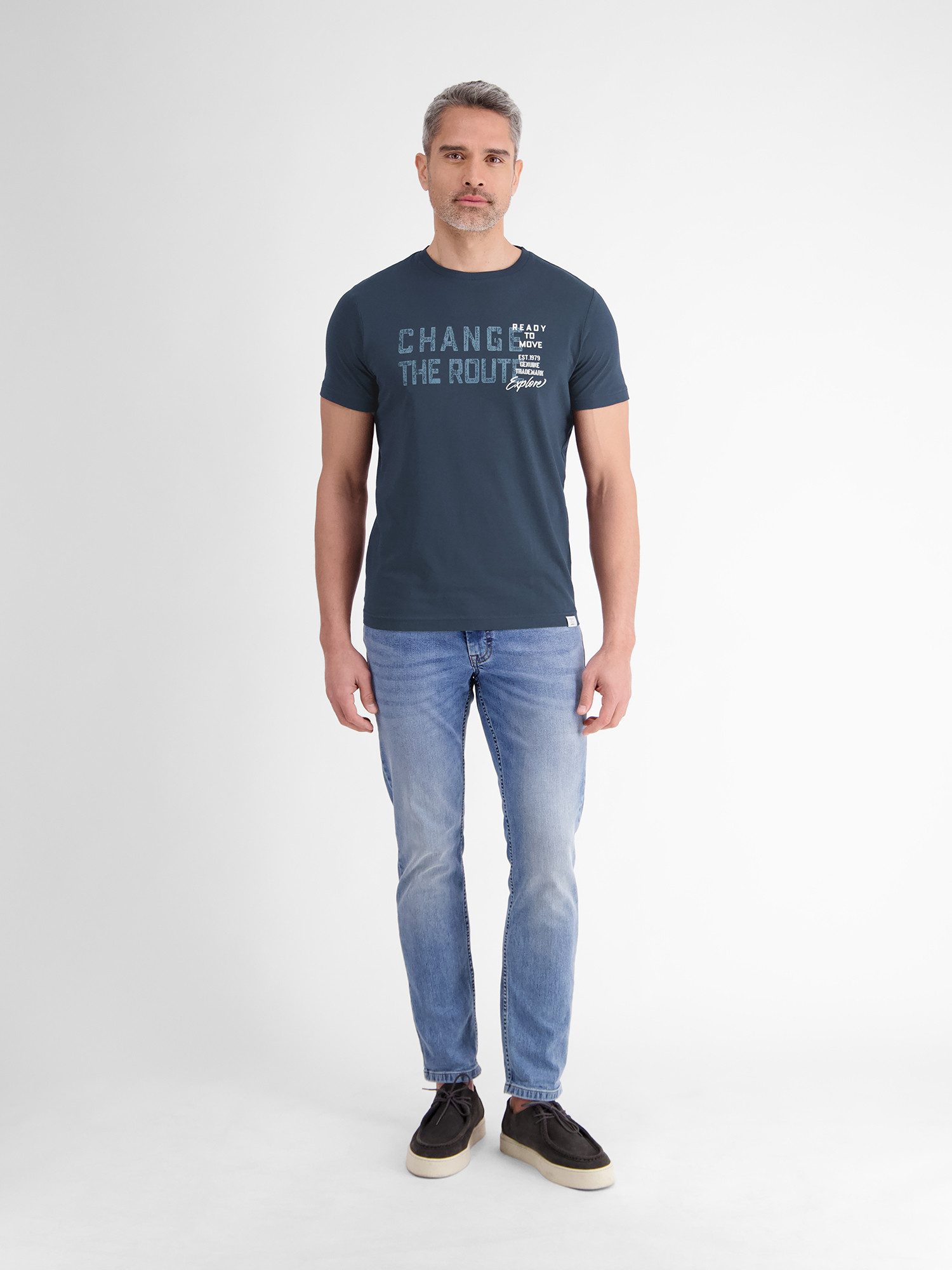 Lerros T-shirt LERROS effen T-shirt met print