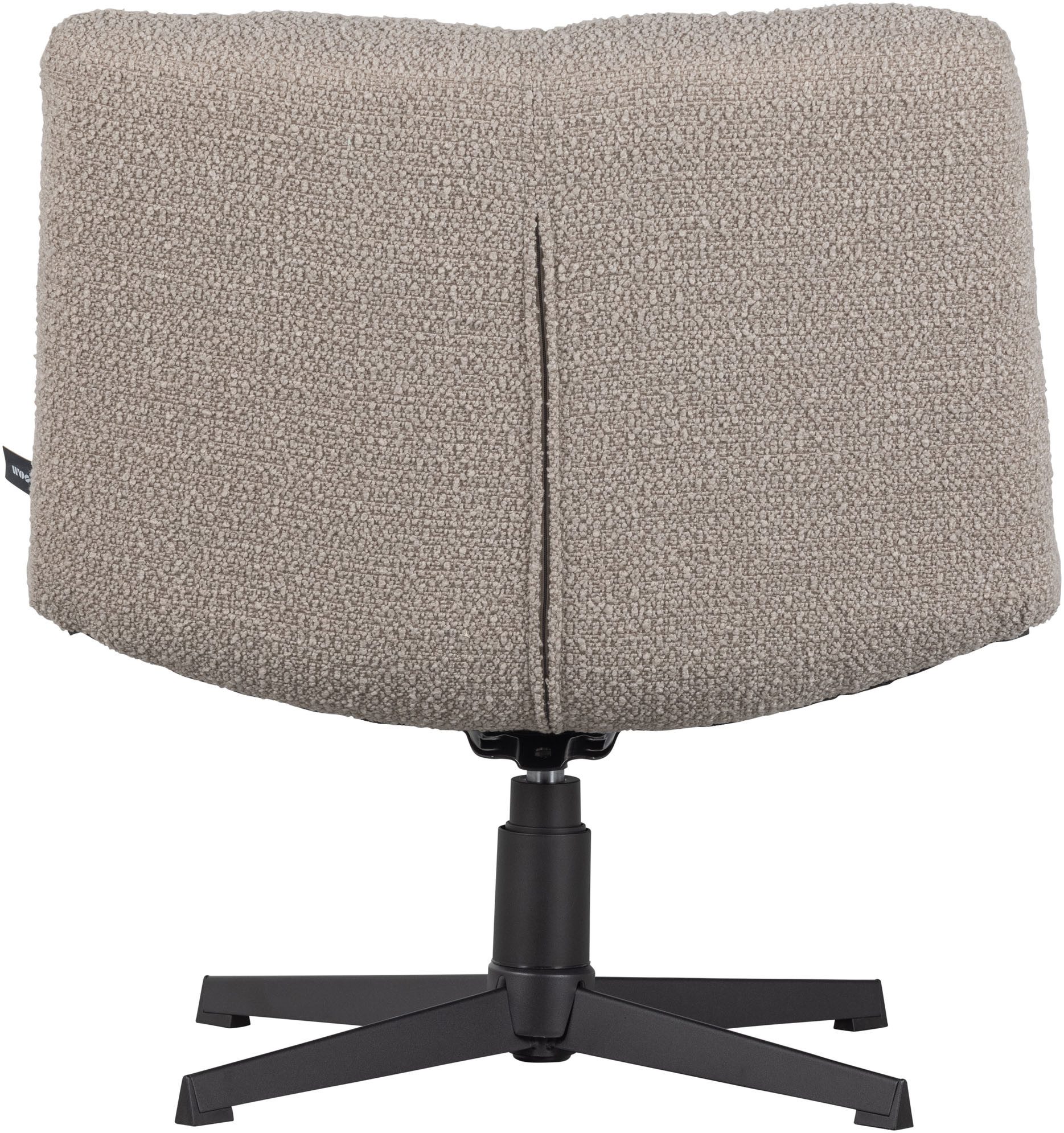 WOOOD Draaibare fauteuil Vinny gepolsterd met zacht bouclé, stevige metalen voet, breedte 75 cm