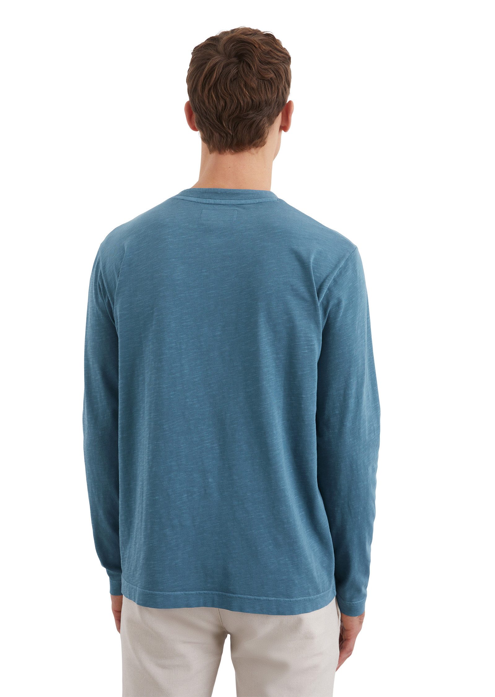 Marc O'Polo Henleyshirt lichte structuur voor een subtiele, levendige uitstraling