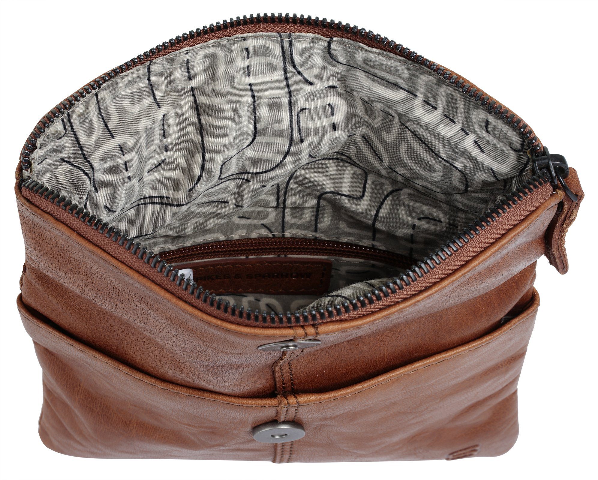 Spikes & Sparrow Schoudertas echt leder