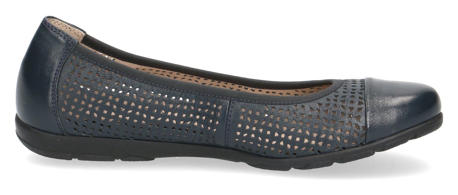 Caprice Ballerina's slipper, comfortabele schoen, instapschoen met perforatie