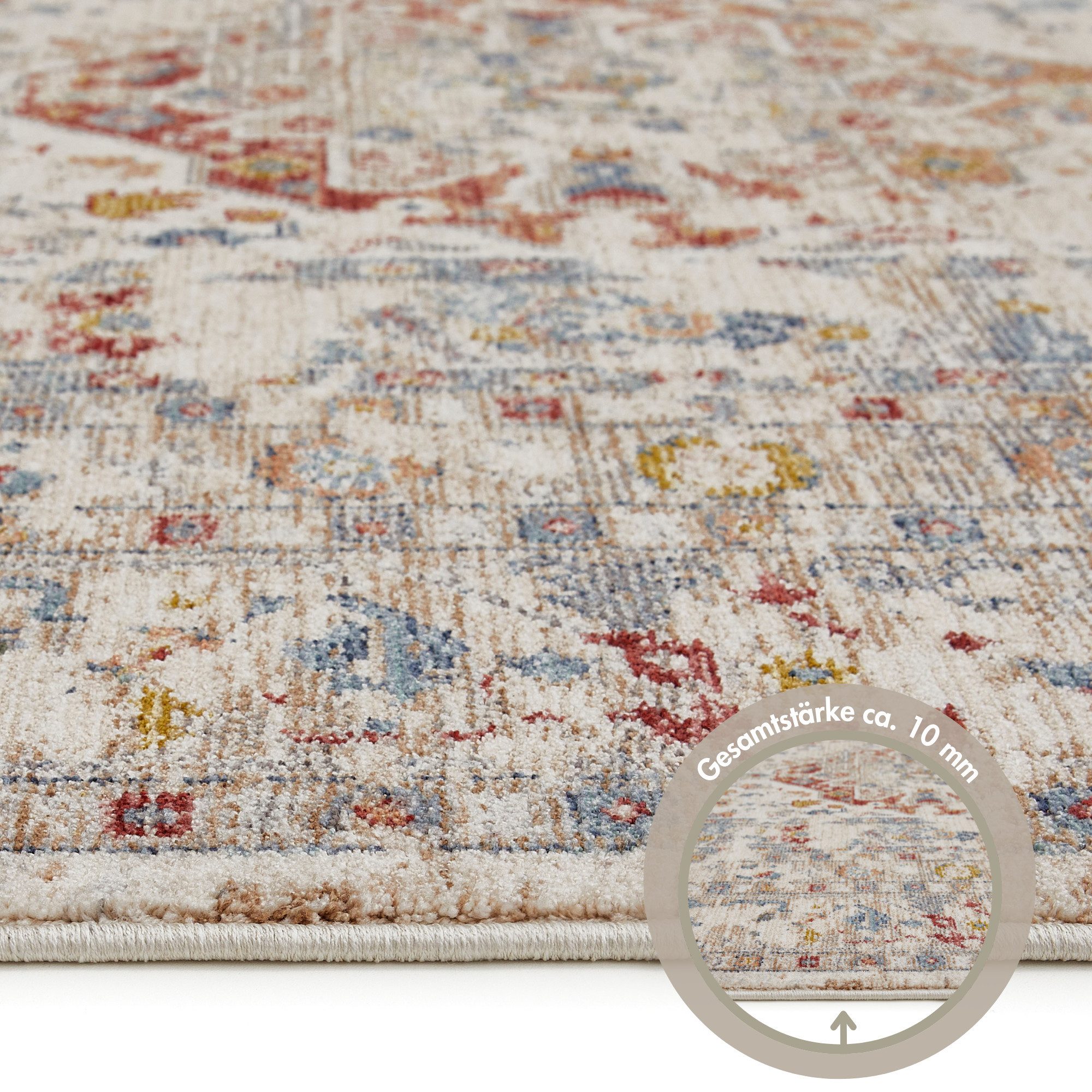 LUXOR living Vloerkleed Rocco Vintage-look, bloemig ontwerp, met franjes, woonkamer, slaapkamer