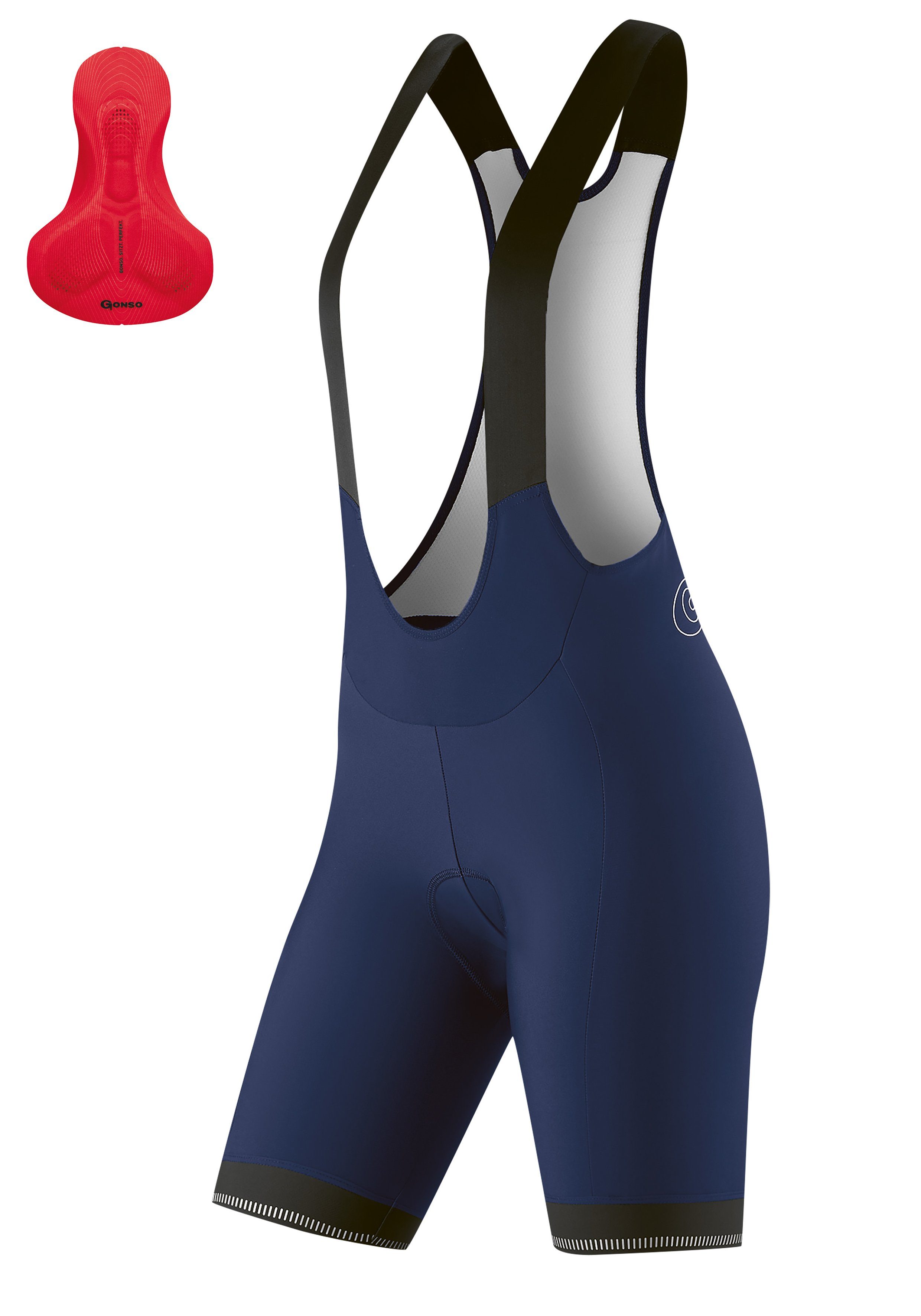 Gonso Fietsbroek Sitivo W BIB 0 Dames racefietsbroek met innovatief zitkussenconcept dames broeken maat 36 blauw