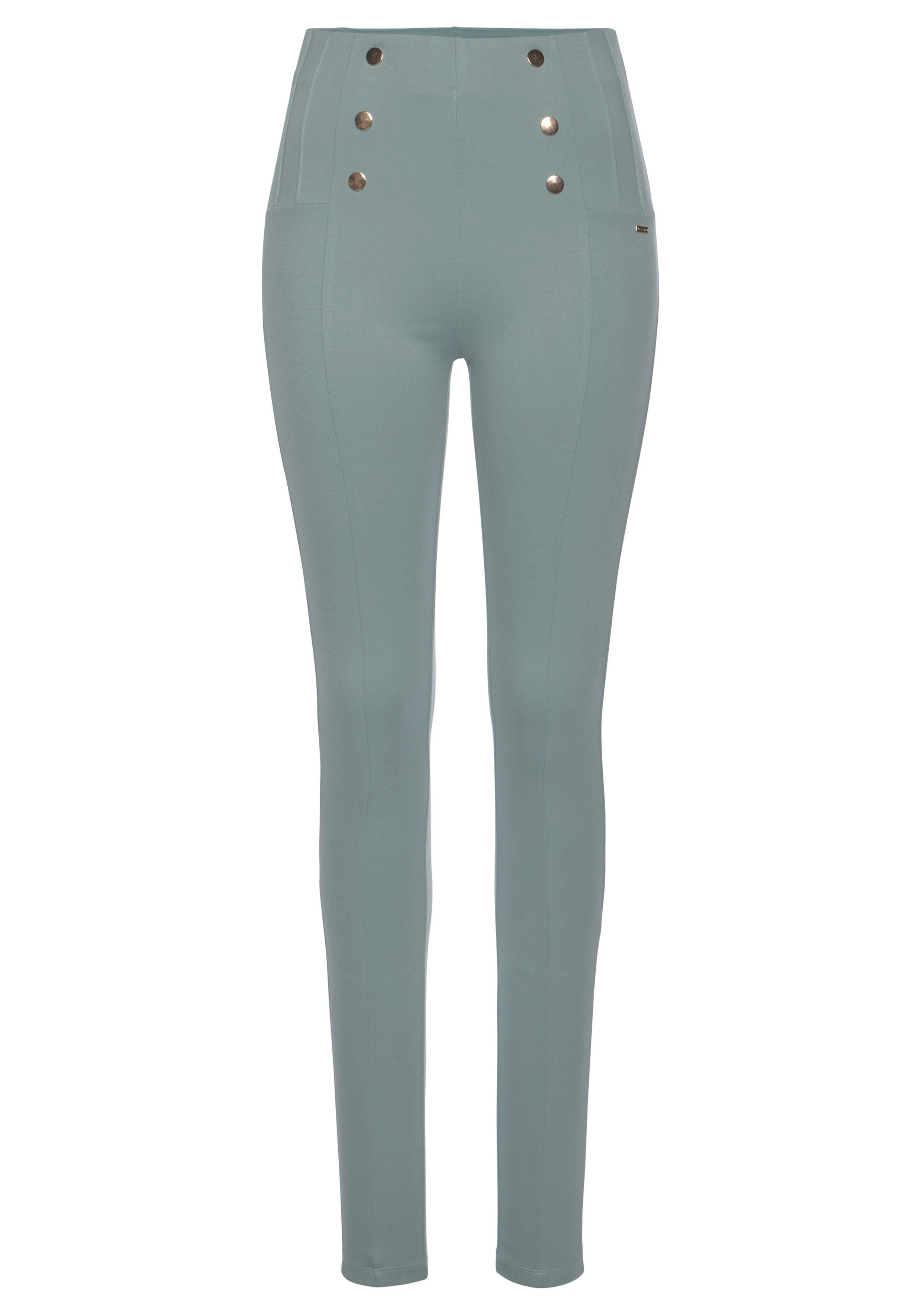 Lascana Highwaist legging met decoratieve knopen