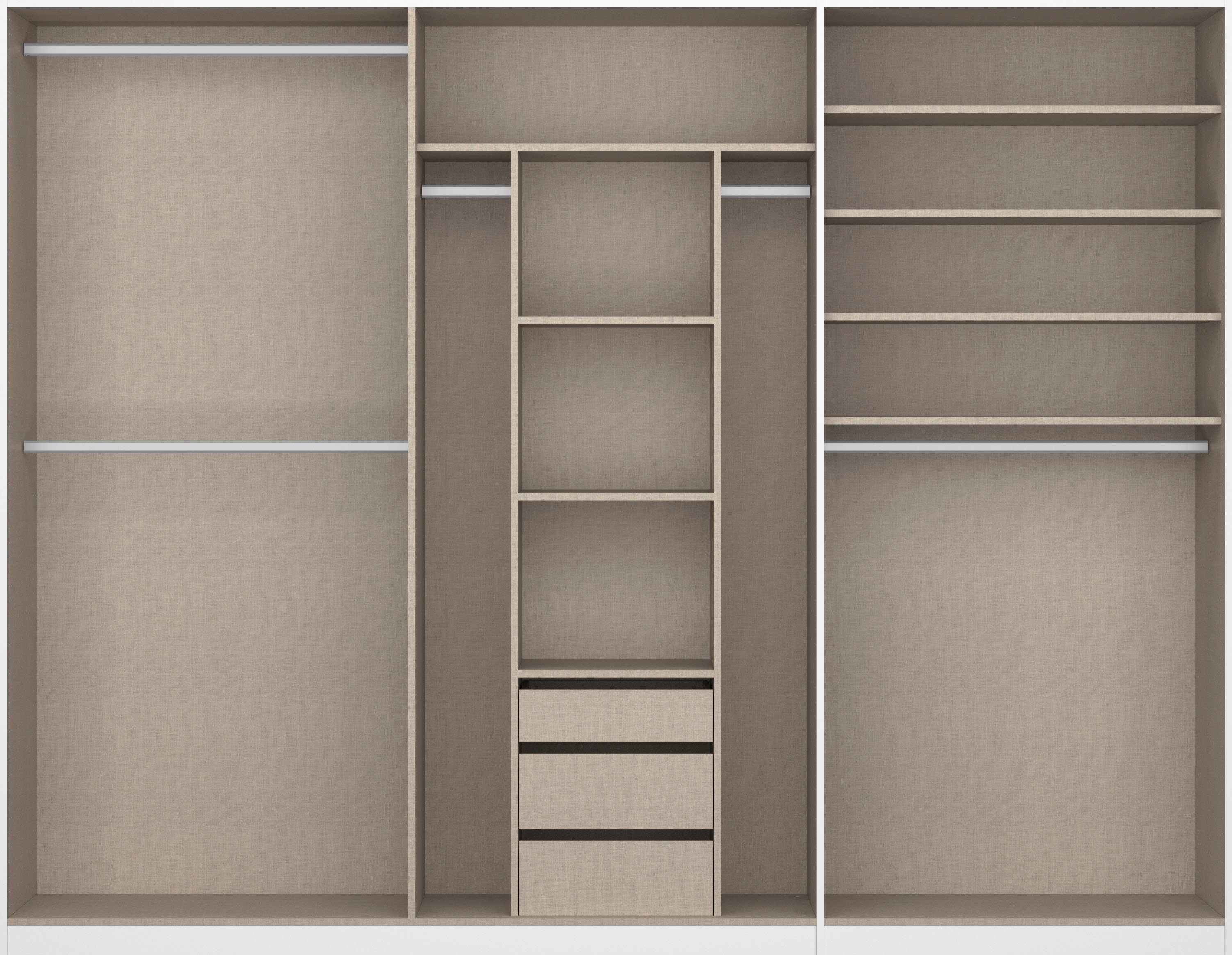 rauch Draaideurkast Kledingkast kast garderobe TOPSELLER OTELI incl. binnenindeling met 3 binnenlades extra planken optioneel met spiegel made in germany