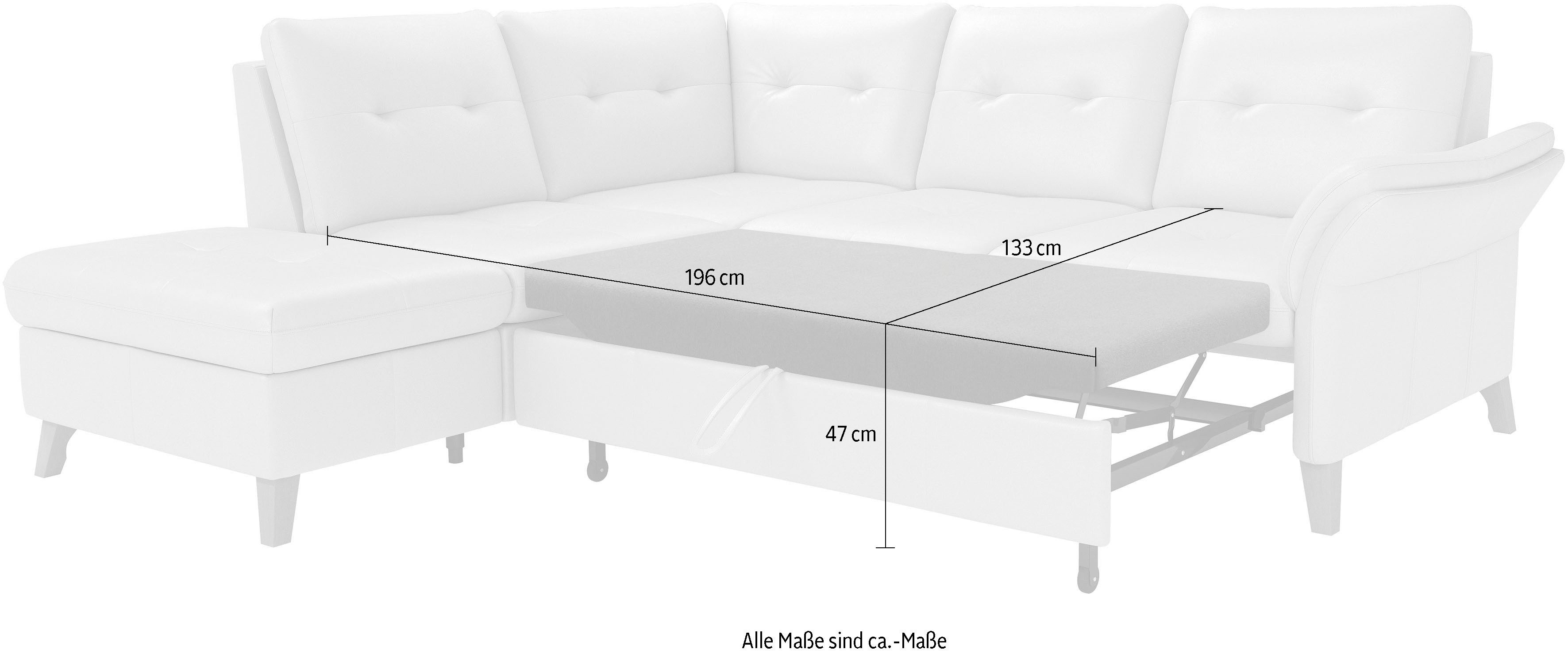 sit&more Hoekbank Göteborg inclusief zitdiepteverstelling, optioneel met bedfunctie & bedlade