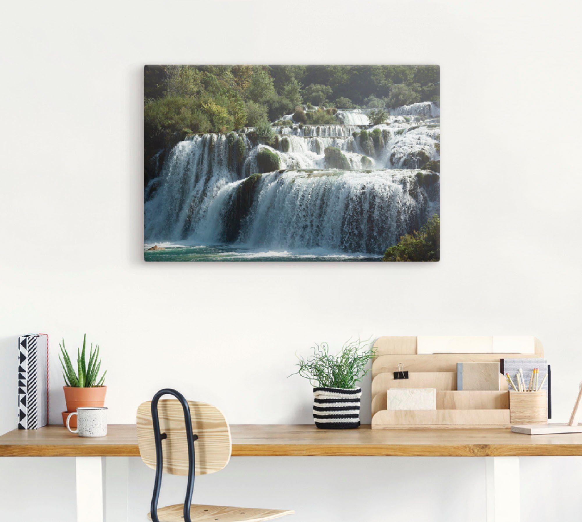 Artland Artprint Krka watervallen als artprint op linnen, poster in verschillende formaten maten