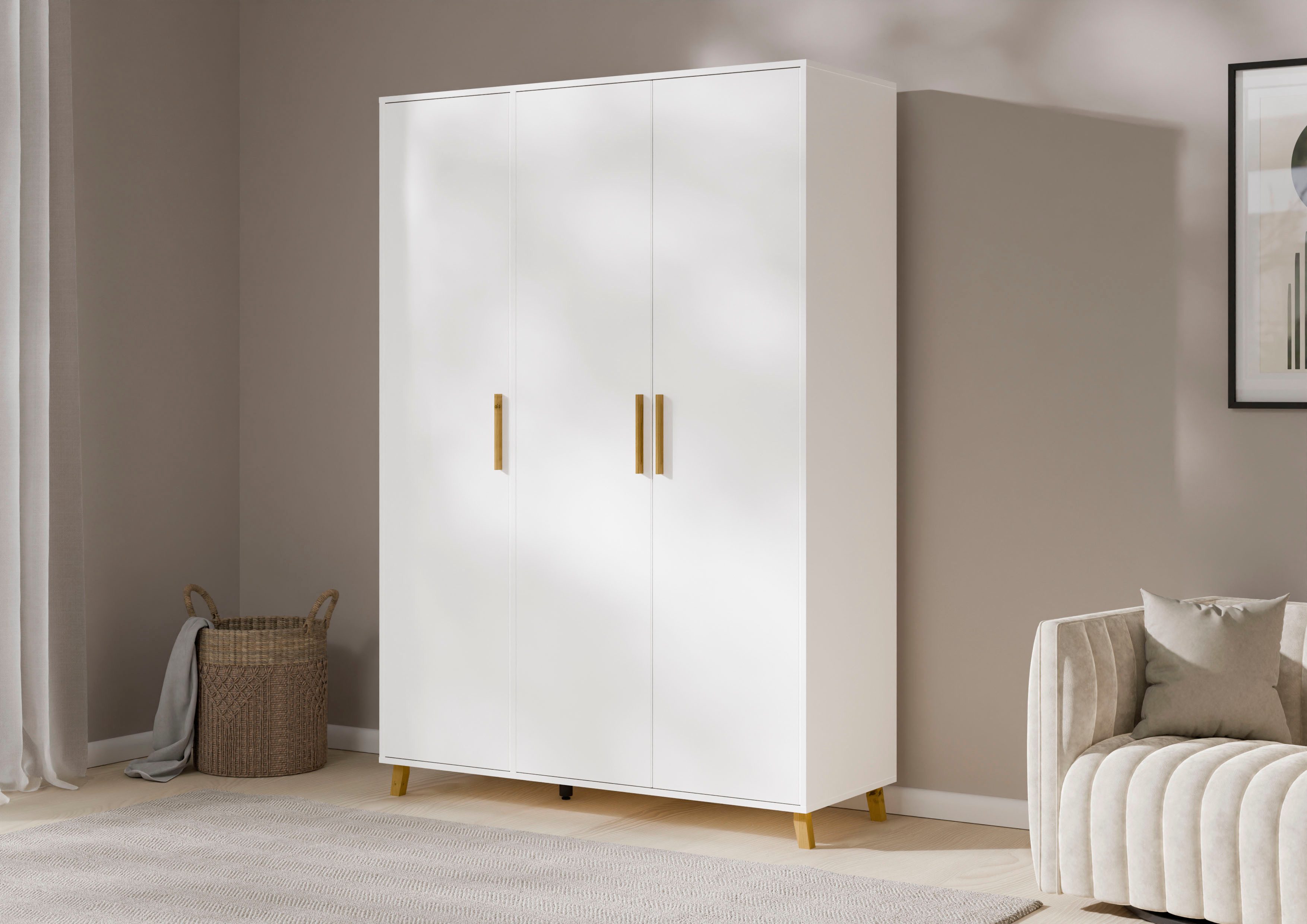 rauch Draaideurkast Kledingkast kast garderobe waskast SHINJO Grepen en voeten van massief hout, veel opbergruimte MADE IN GERMANY
