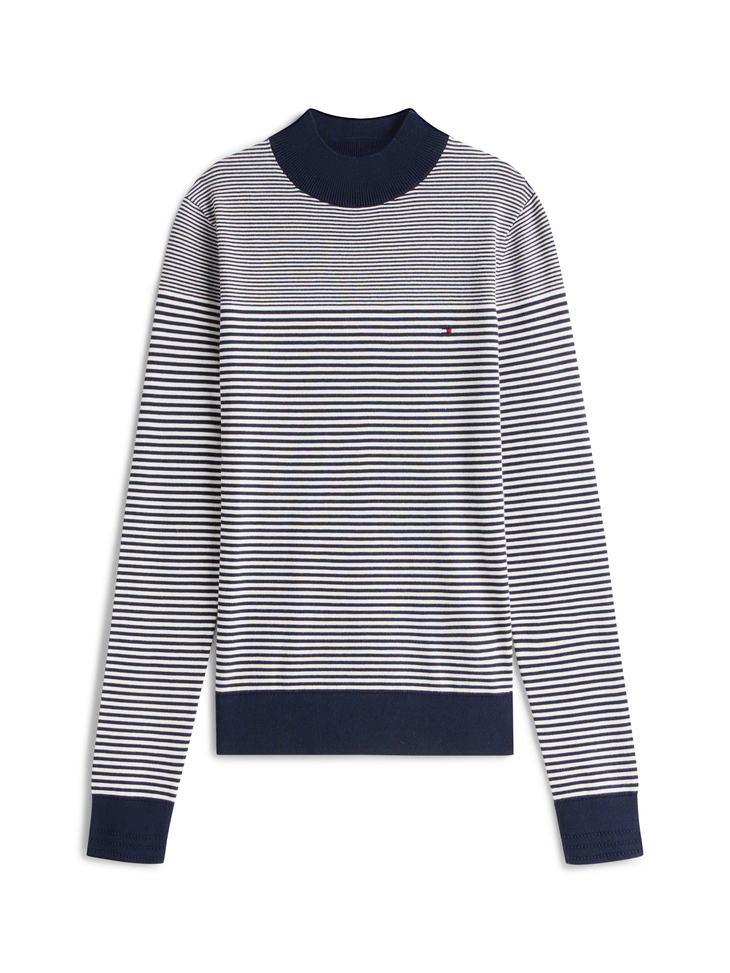 Tommy Hilfiger Gebreide trui CO JERSEY FINE GG MOCK-NK LS SWT