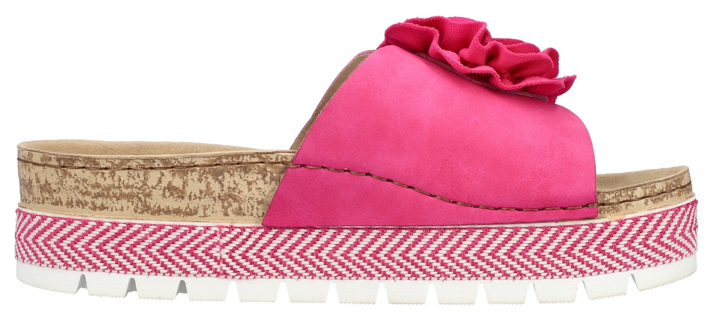 Rieker Slippers , zomerschoen, slippers met modieus plateau