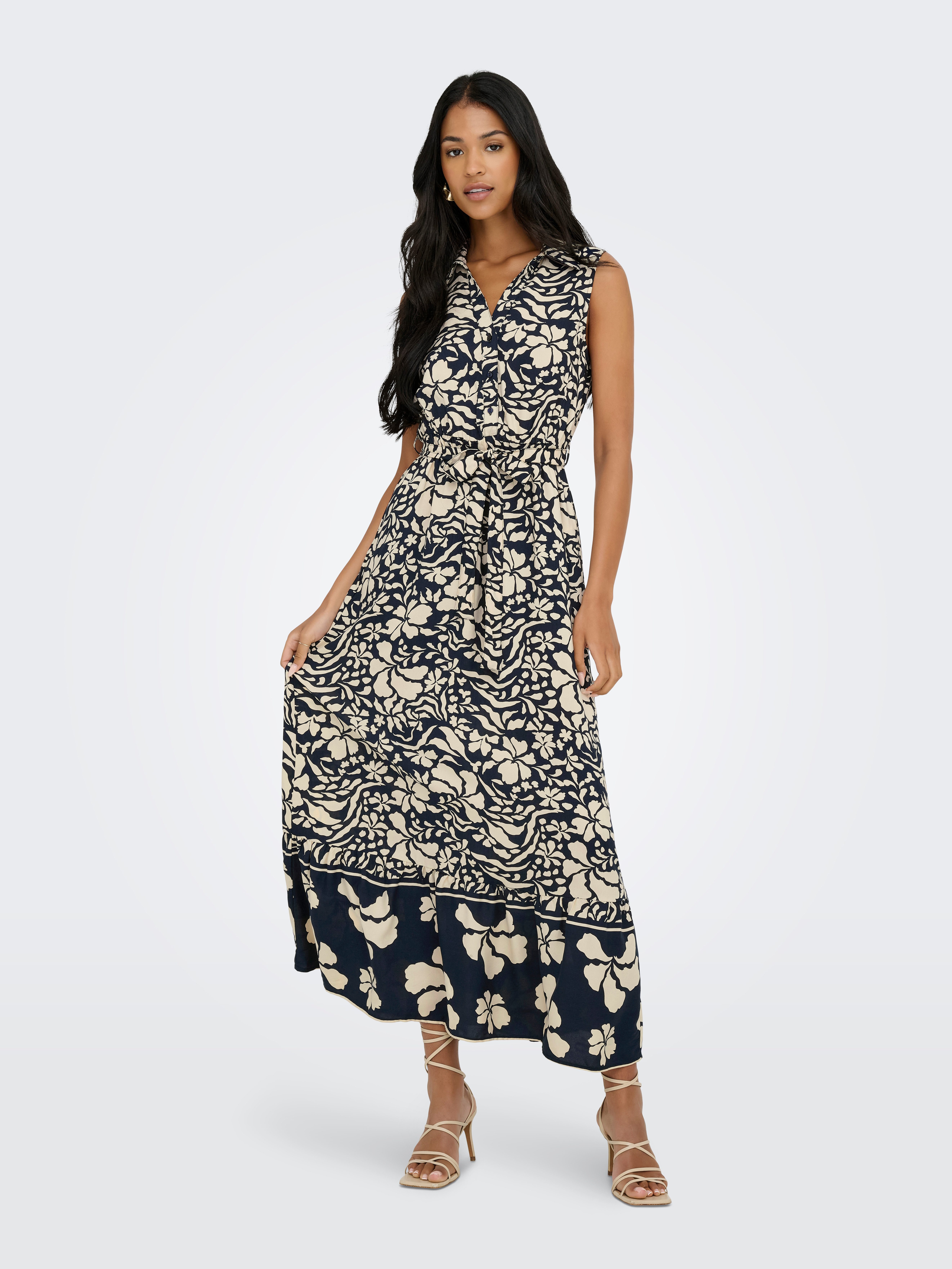Only Maxi-jurk ONLVIBE LIFE S/L SHIRT LONG DRESS WVN