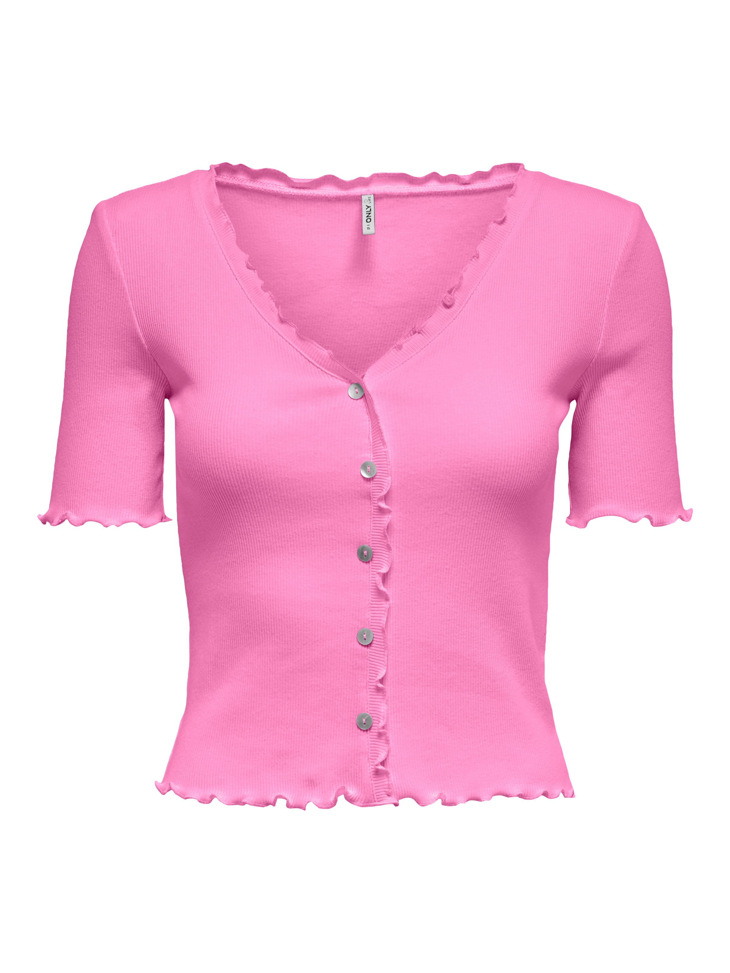 Only Shirt met korte mouwen ONLLAILA S/S BUTTON TOP JRS