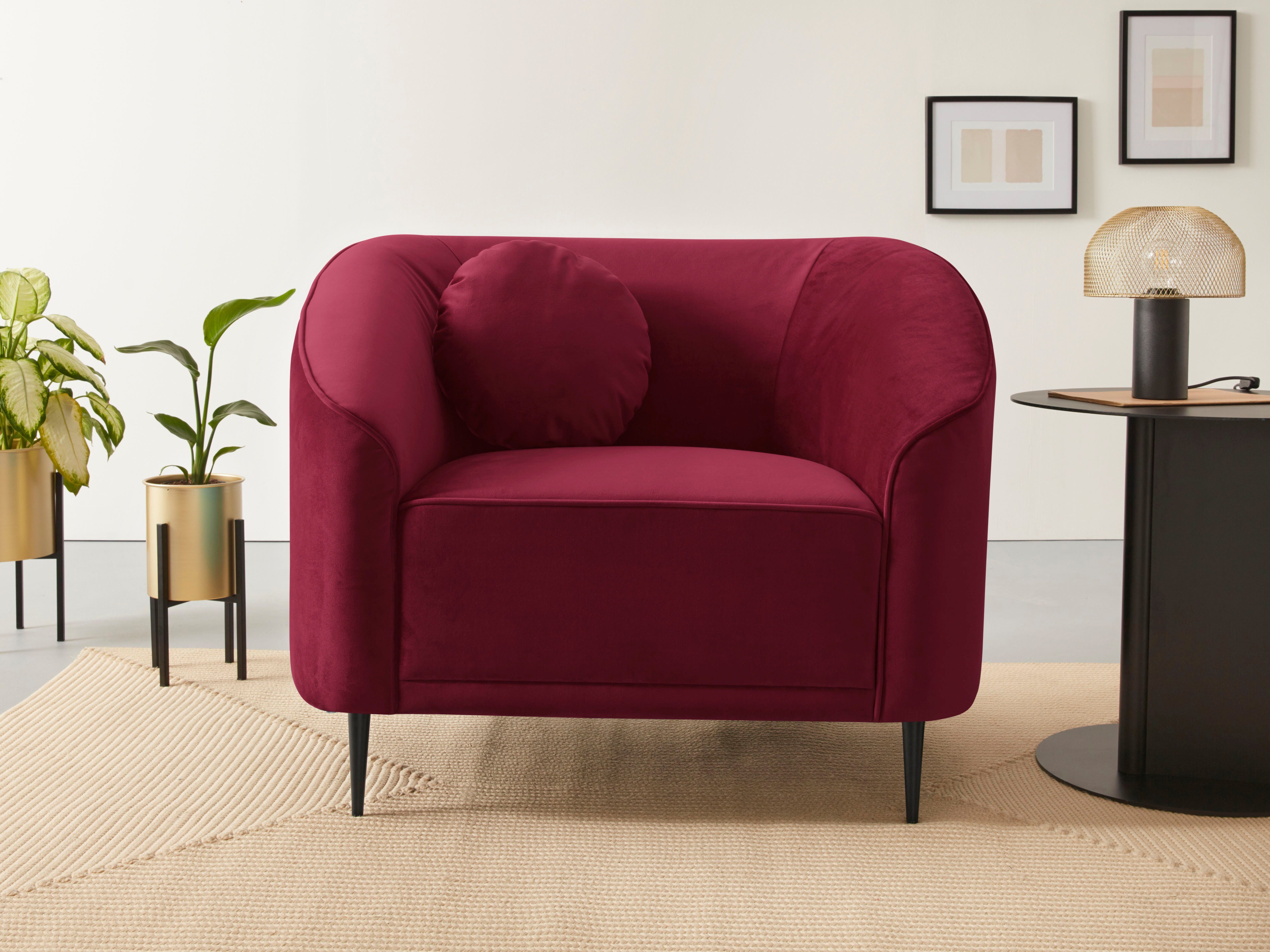 Leonique Fauteuil Ashly in 3 overtrekvarianten, bouclé, fluwelige look en zachte structuurstof.