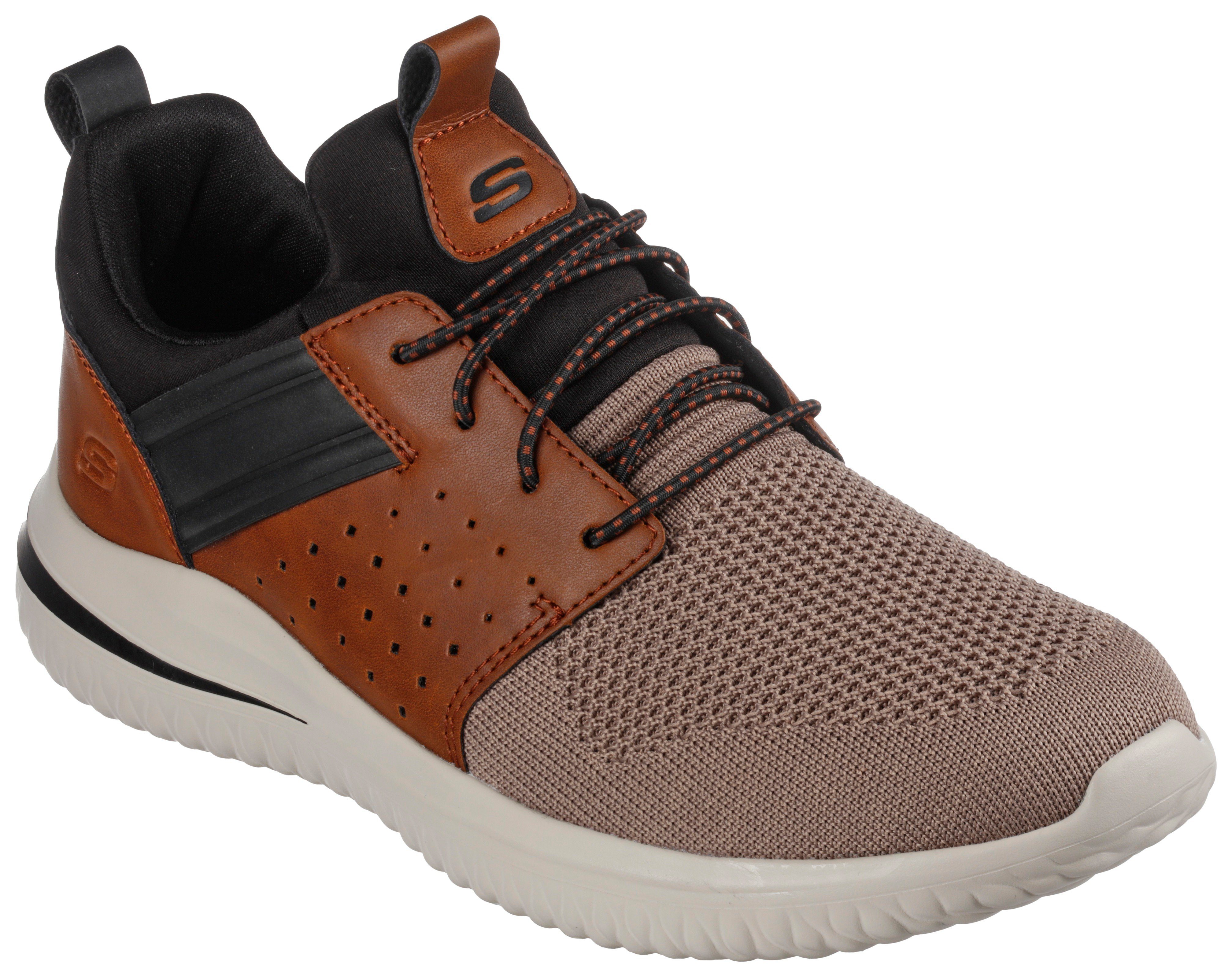 Skechers Slip-on sneakers DELSON 3.0-CICADA slipper, vrijetijdsschoen met elastiek om in te stappen heren lage sneakers maat 46 EU bruin