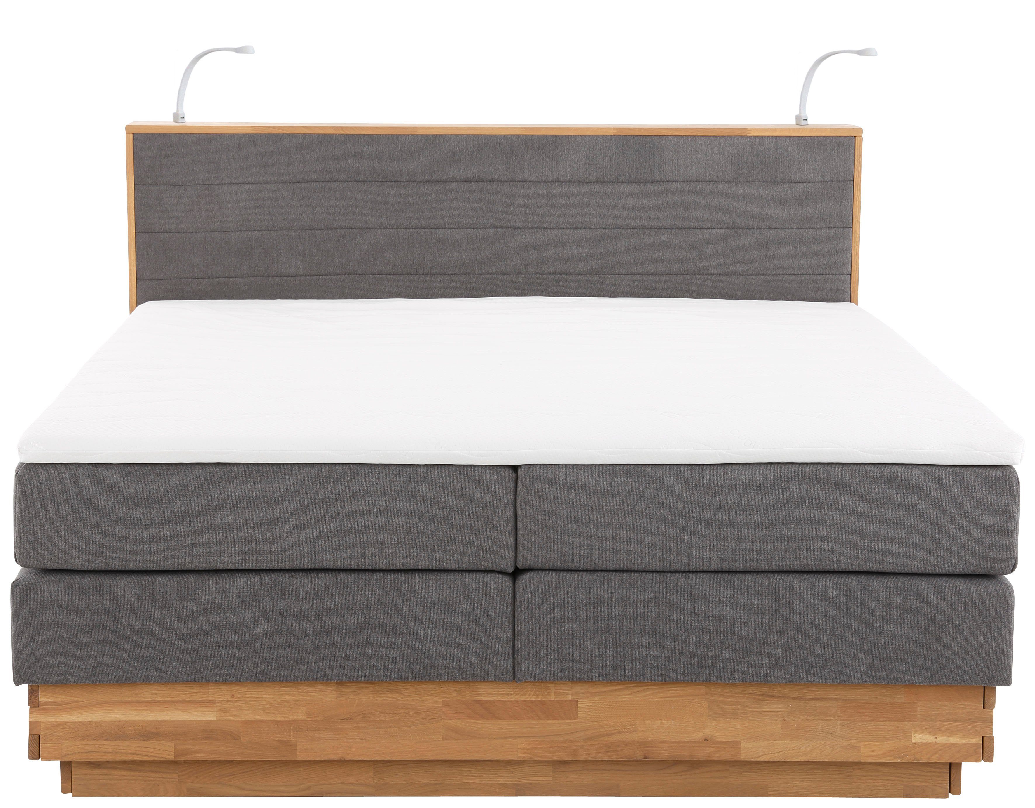 Home affaire Boxspring Cavan Eiken, met bedkist & topmatras, verschillende hardheden (ook H4)