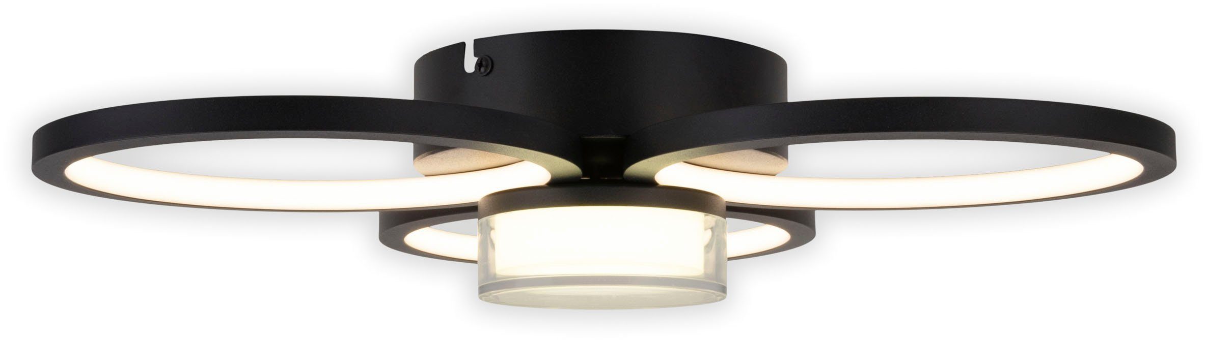 näve Led-plafondlamp Cimo traploos dimbaar via wandschakelaar, lichtkleur warmwit, zwart (1 stuk)