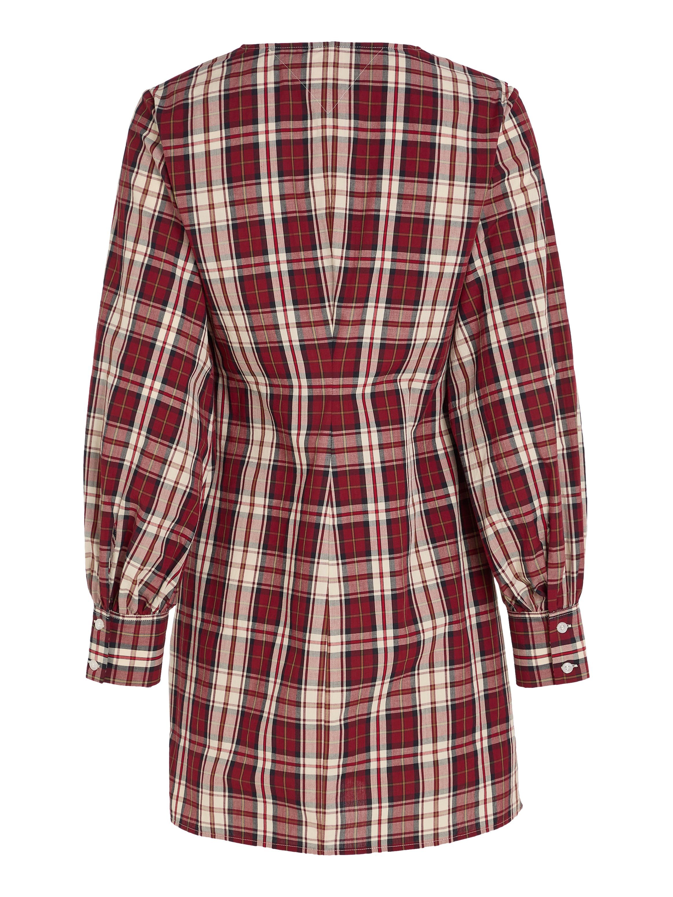 Tommy Hilfiger Blousejurk TARTAN CO V-NECK SHIRT DRESS