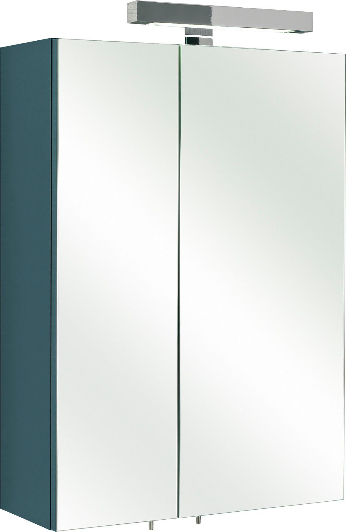 Saphir Spiegelkast Quickset 311 badkamermeubel, 2 spiegeldeuren, 2 planken, 50 cm breed spiegels & verlichting grijs