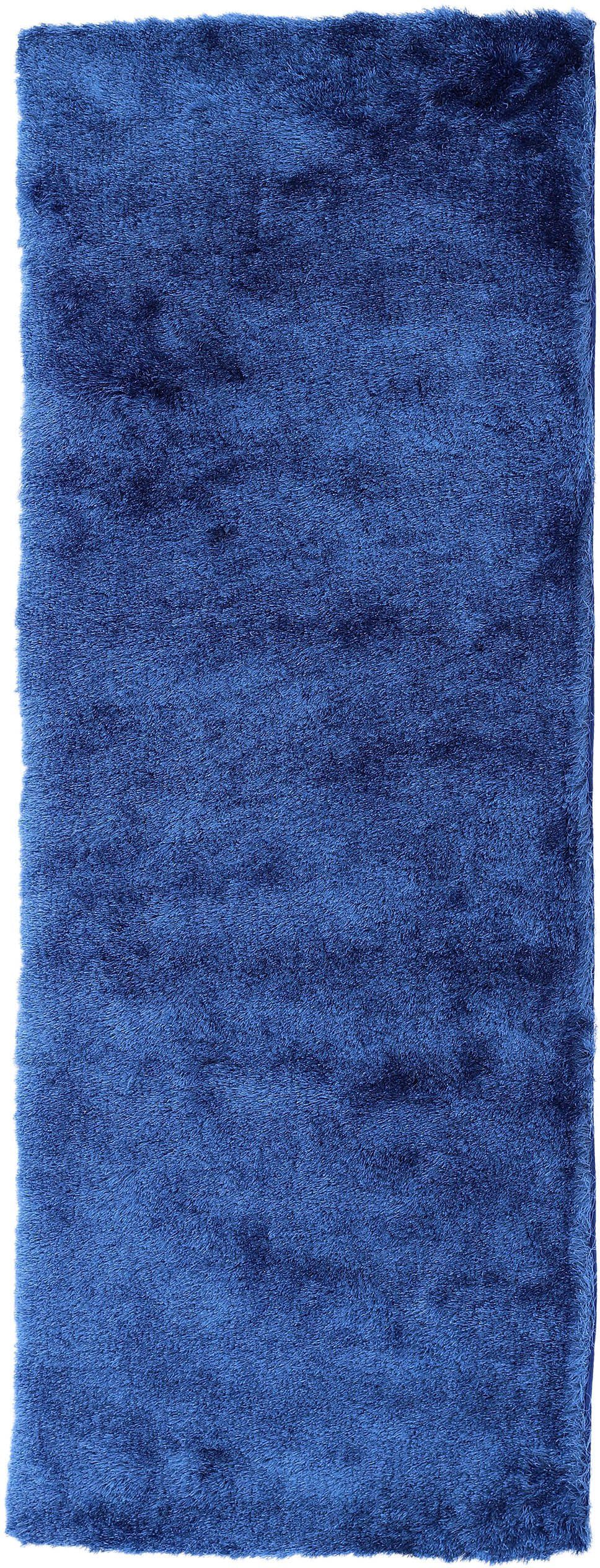 carpetfine Loper Breeze bijzonder zacht met lichte glansgaren lopers maat 80 cm x 400 cm x 45 mm blauw
