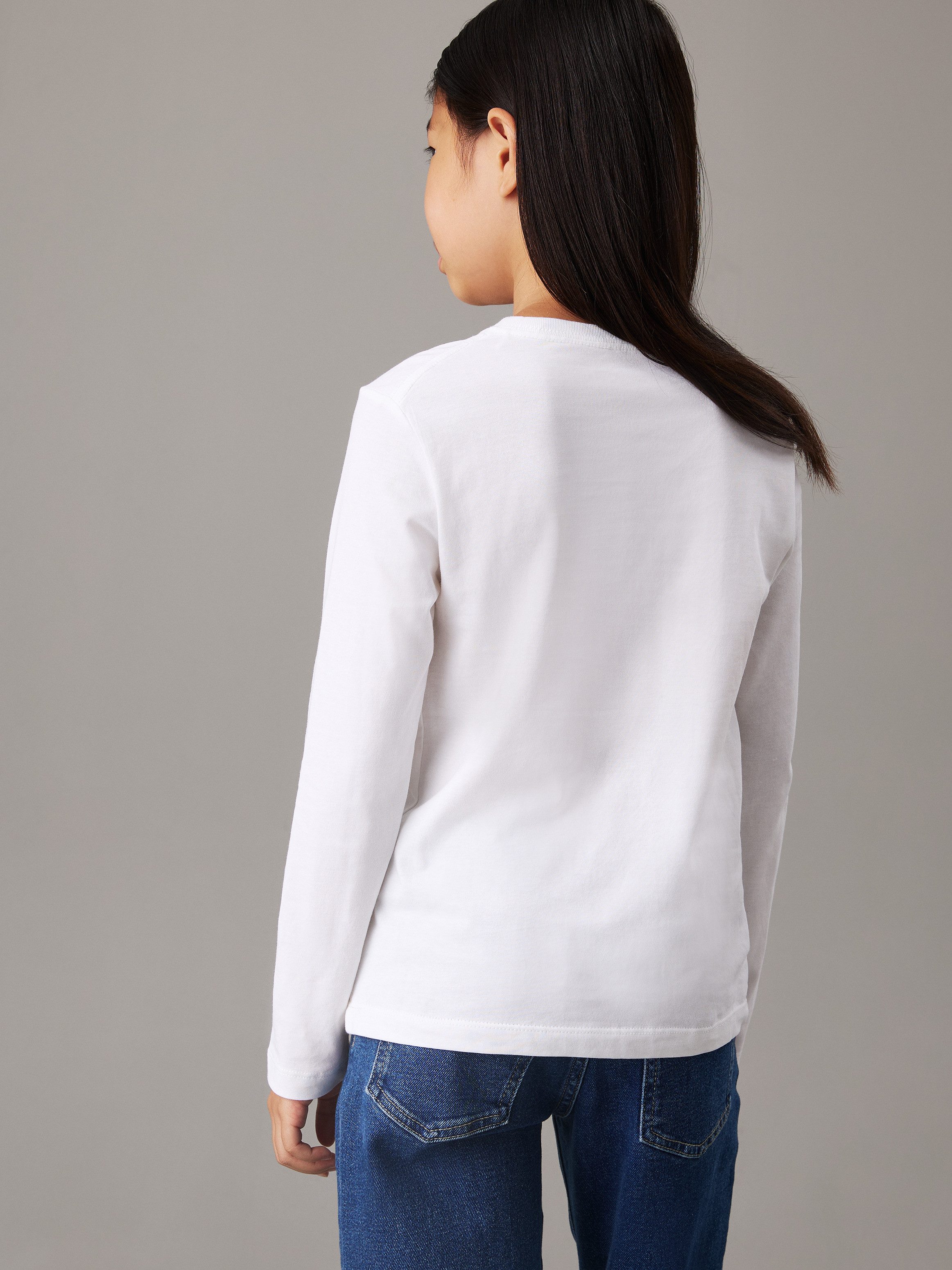 Calvin Klein Shirt met lange mouwen Chest Monologo Ls T-Shirt voor kinderen tot 16 jaar en met logo-opdruk