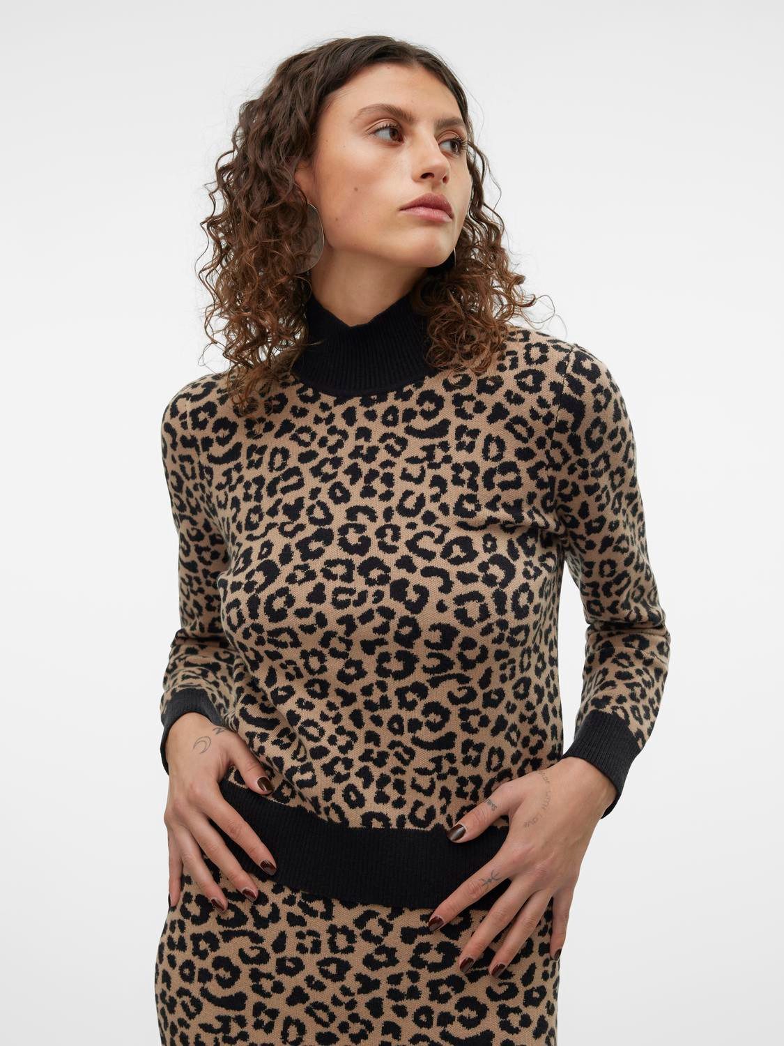 Vero Moda Gebreide trui VMARIA ART LS HIGH-NECK PULLOVER GA