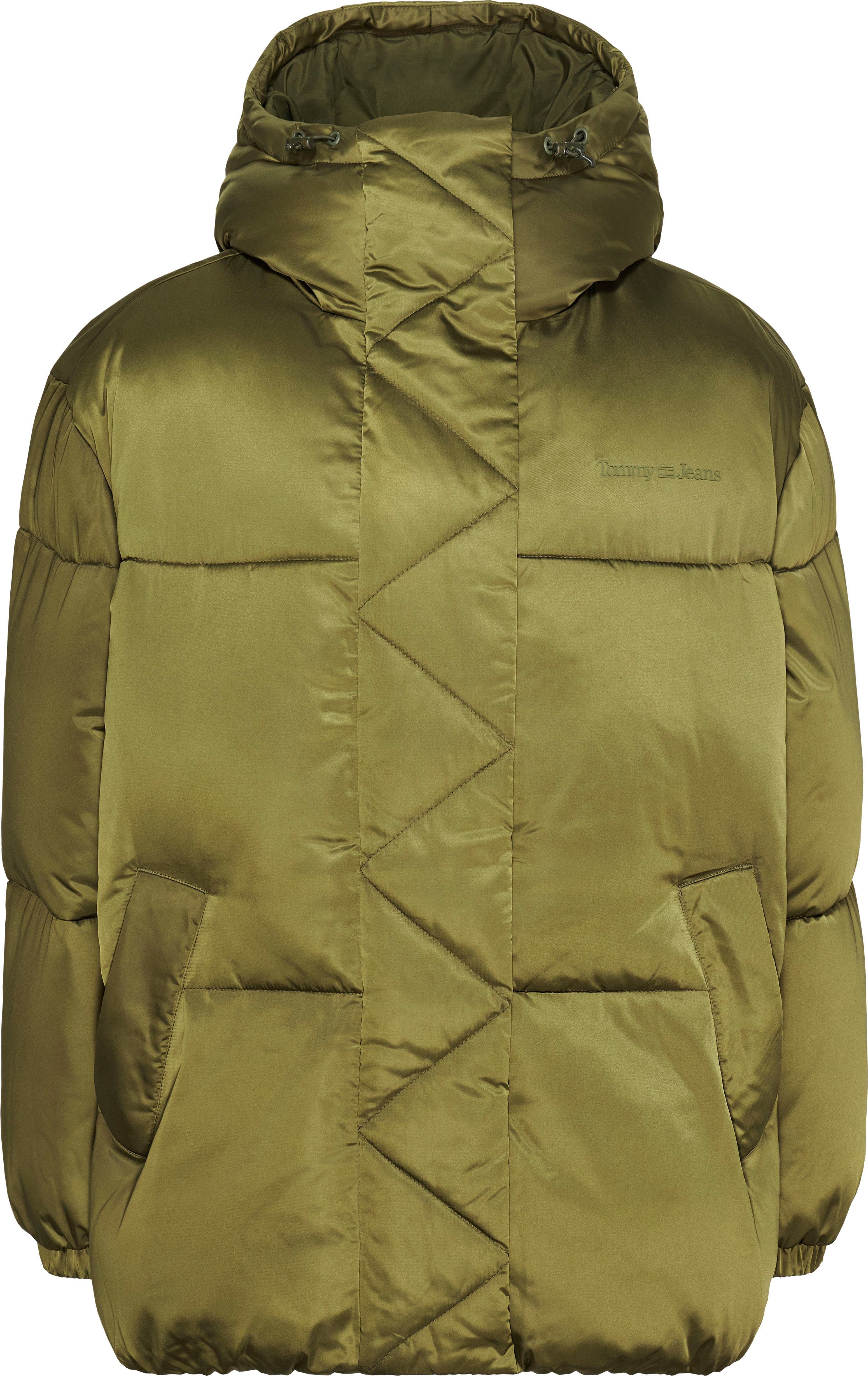 TOMMY JEANS Gewatteerde jas TJW OVR SATIN PUFFER met tommy jeans-merklabel