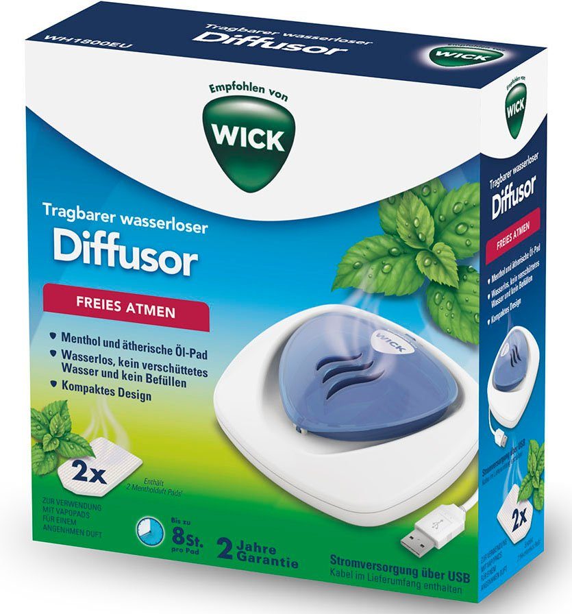 WICK Diffuser WH1800EU waterloze draagbare aroma-vernevelaar