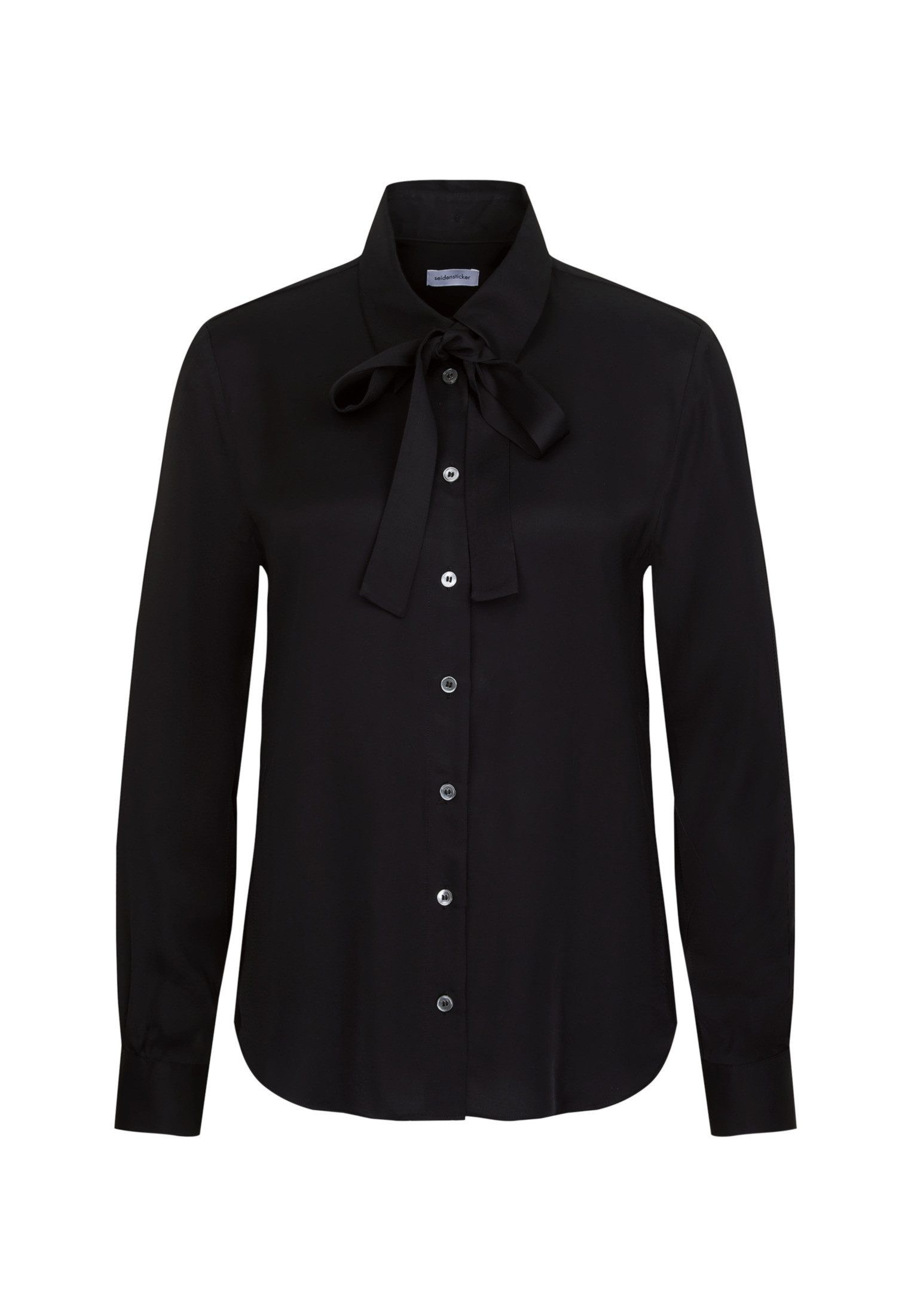 seidensticker Overhemdblouse Zwarte roos Lange mouwen kraag uni