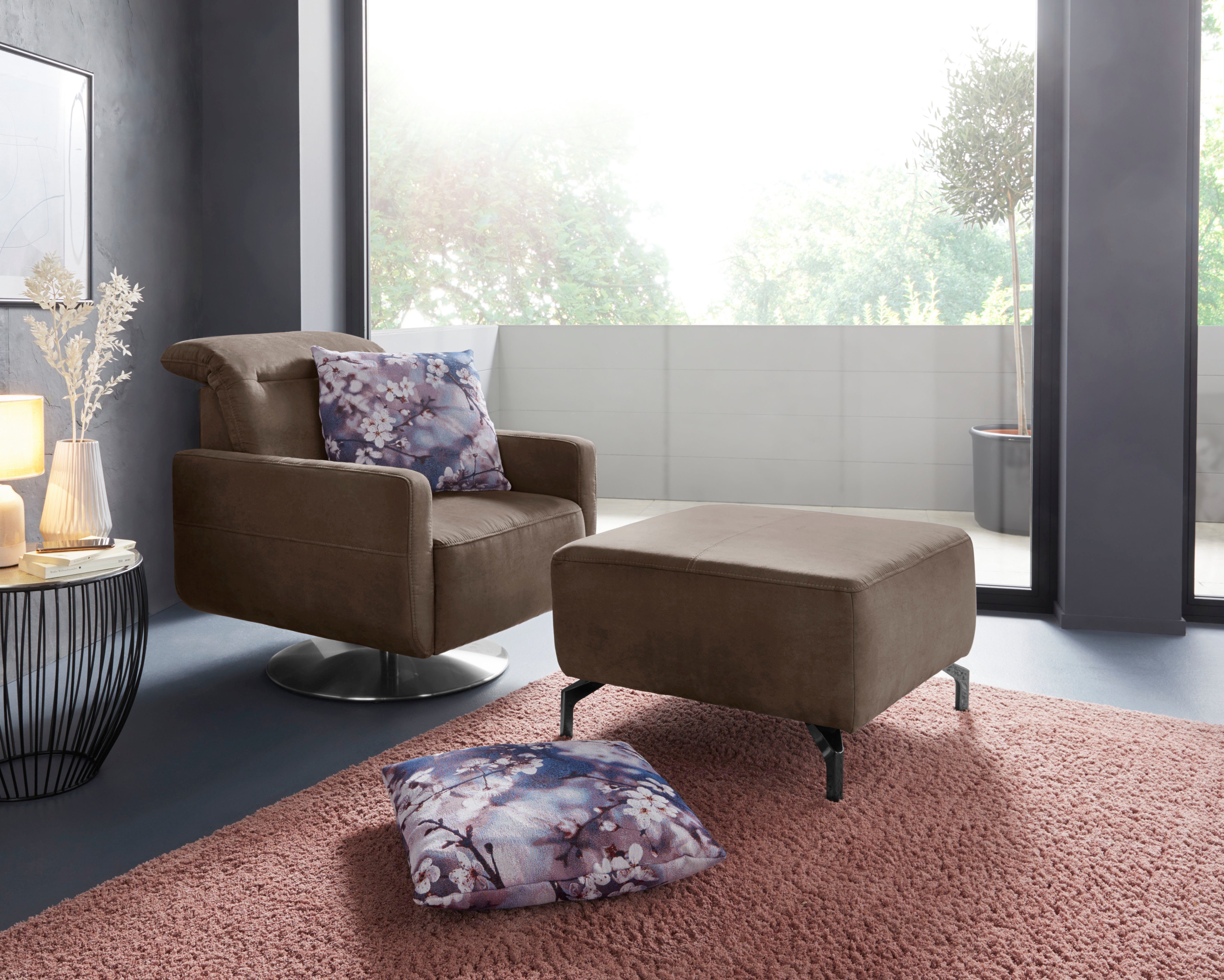 sit&more Draaibare fauteuil GIZEH met verstelbare hoofdsteun, met binnenvering