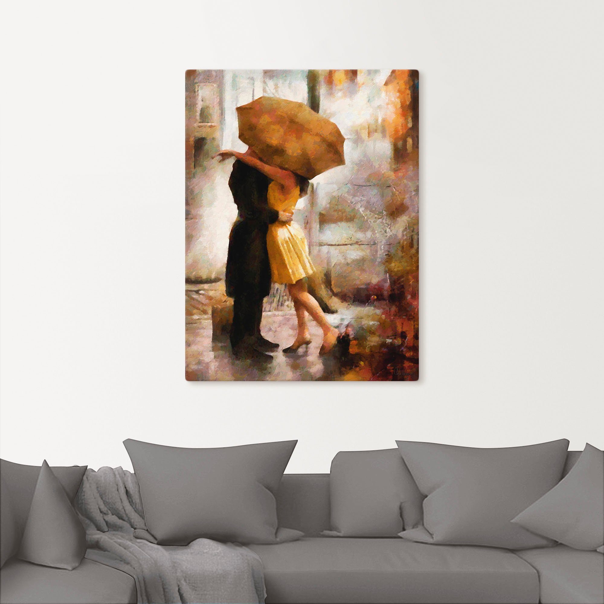 Artland Artprint Kus onder paraplu als artprint op linnen, poster in verschillende formaten maten
