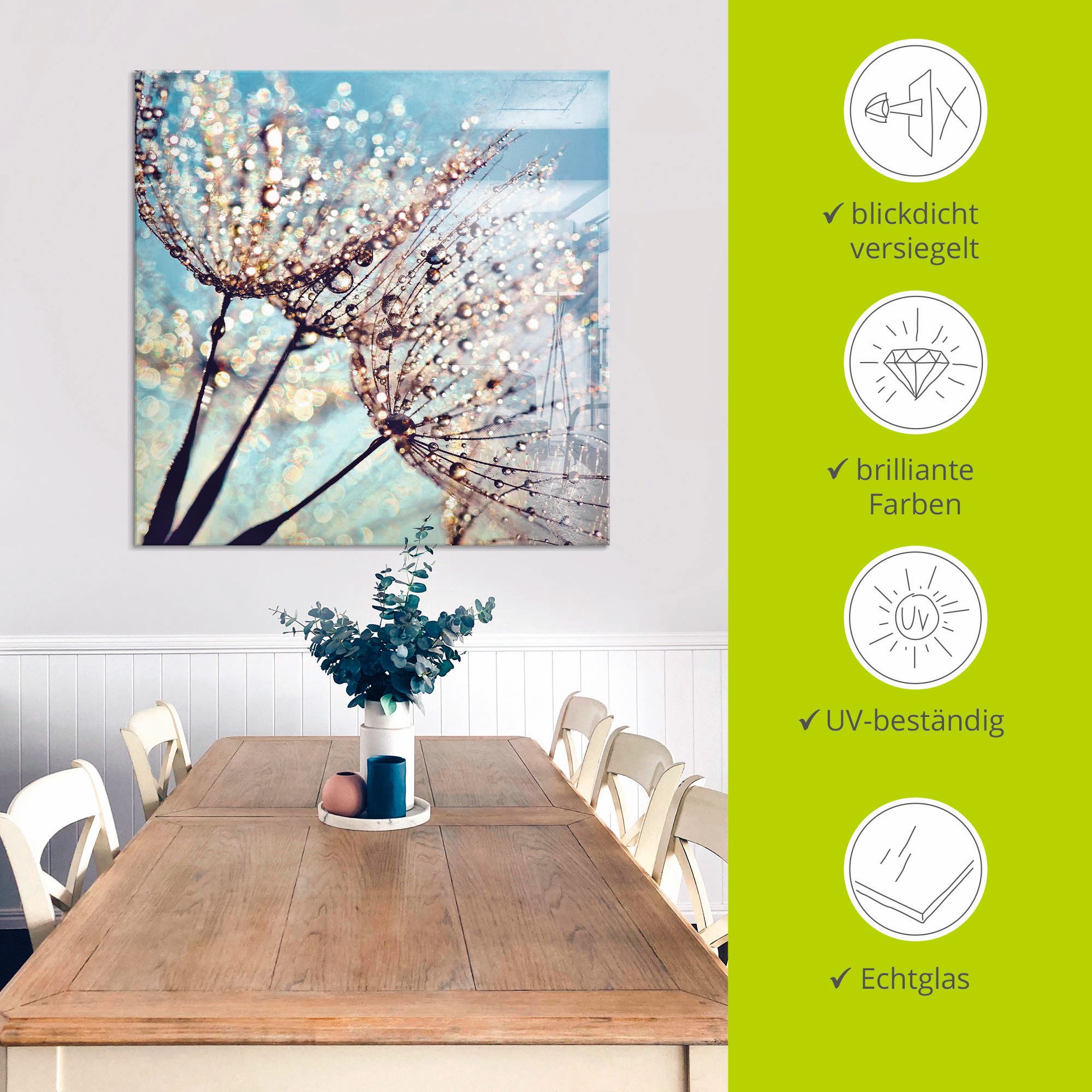 Artland Print op glas Pluizenbol druppelvanger