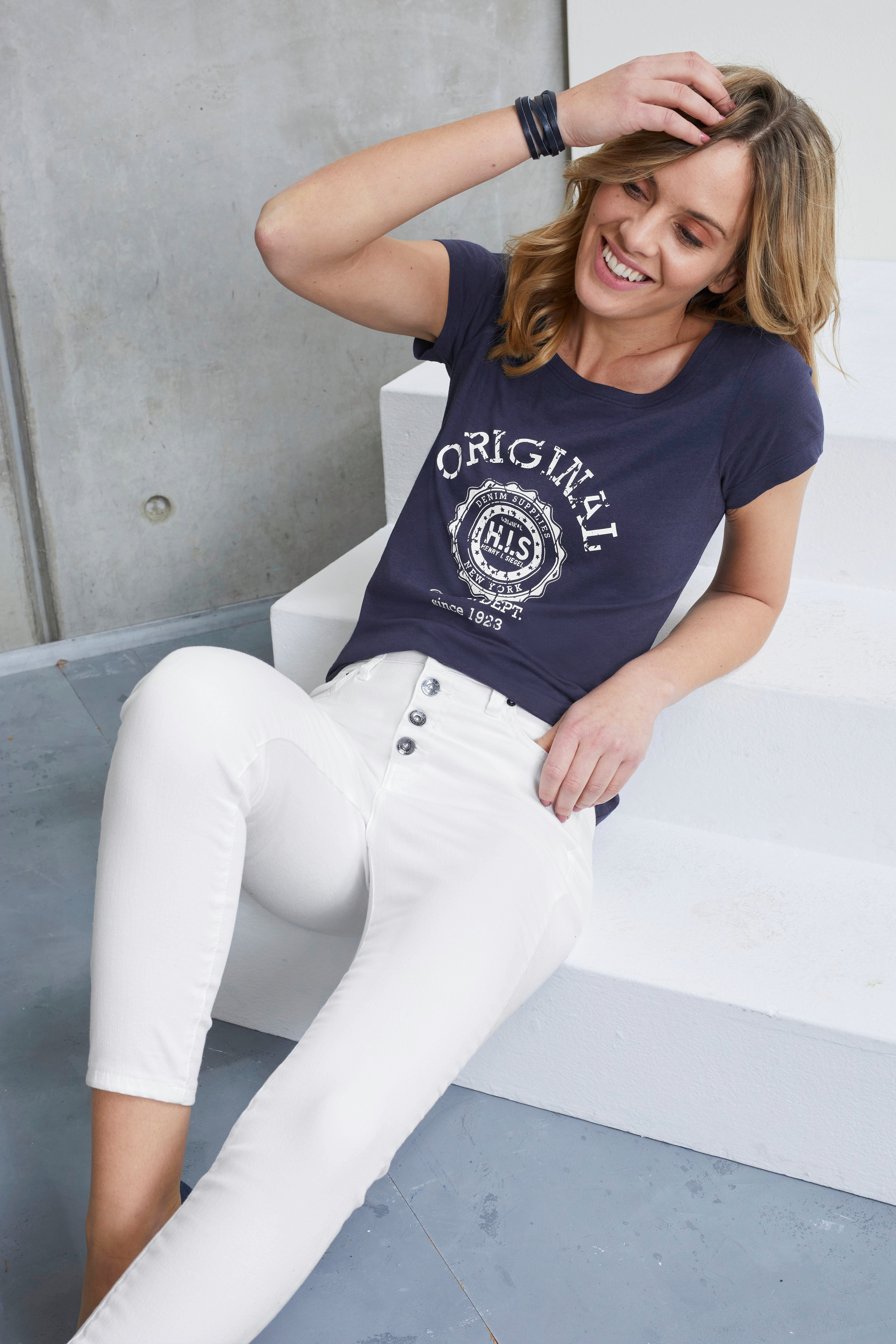 H.I.S Shirt met korte mouwen met heritage-print van h.i.s