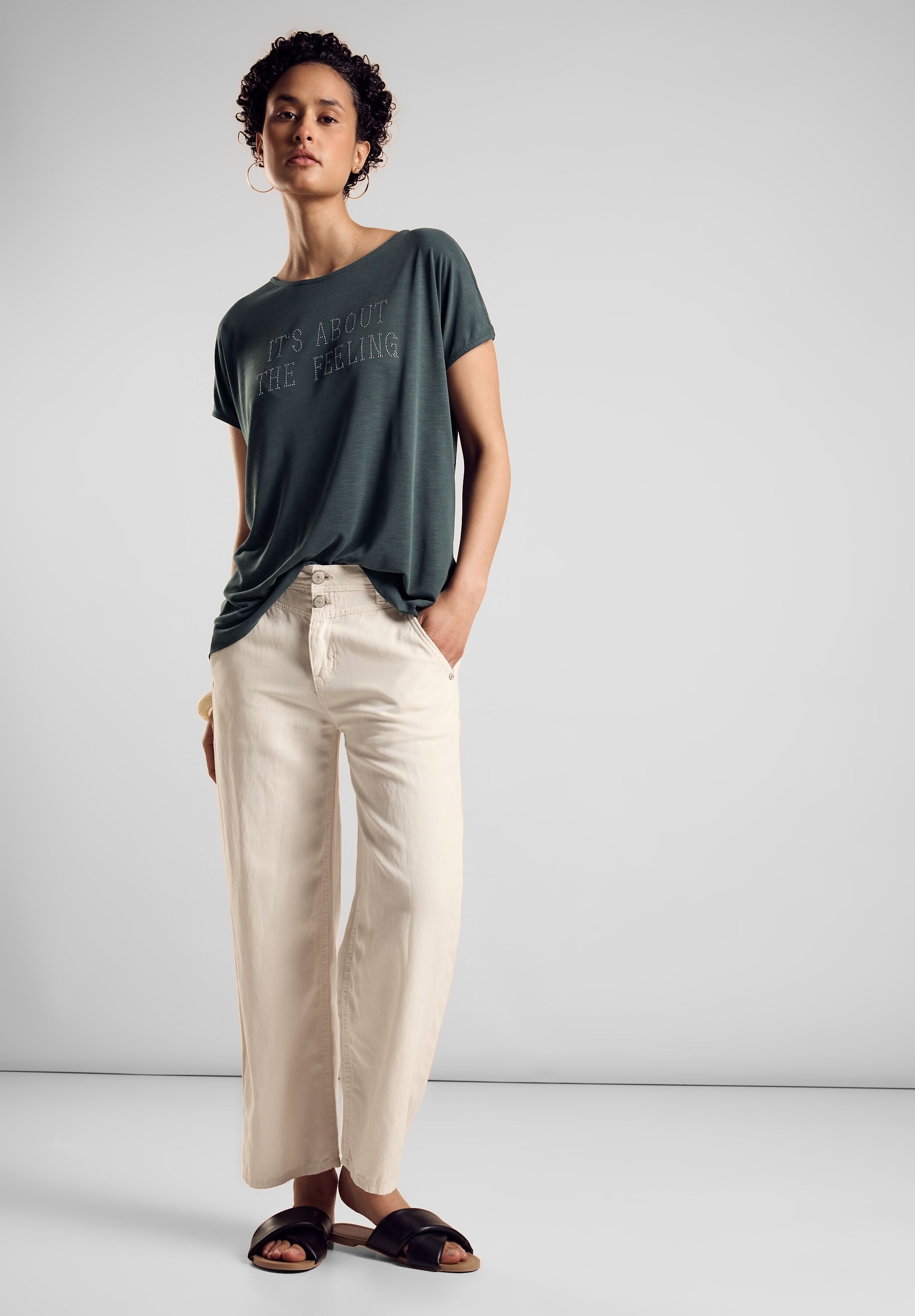 STREET ONE Shirttop met belettering