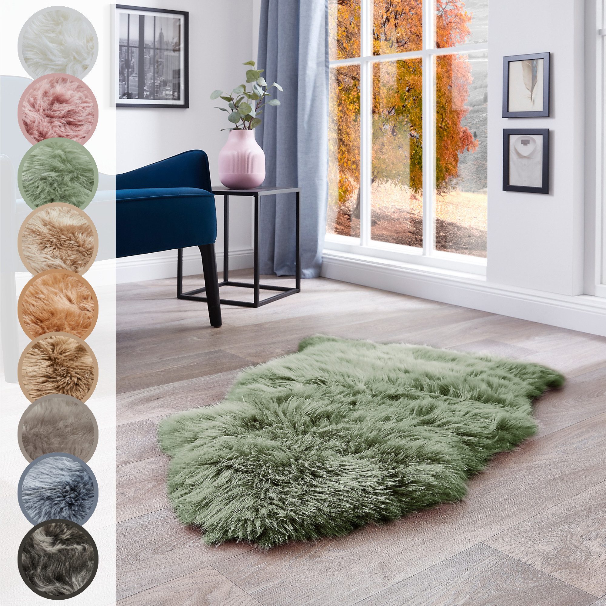 LUXOR living Vachtvloerkleed Schapenvacht Namika echte lamsvacht, zacht & pluizig, grote keus in kleuren, in 2 afmetingen dieren vloerkleden maat 60