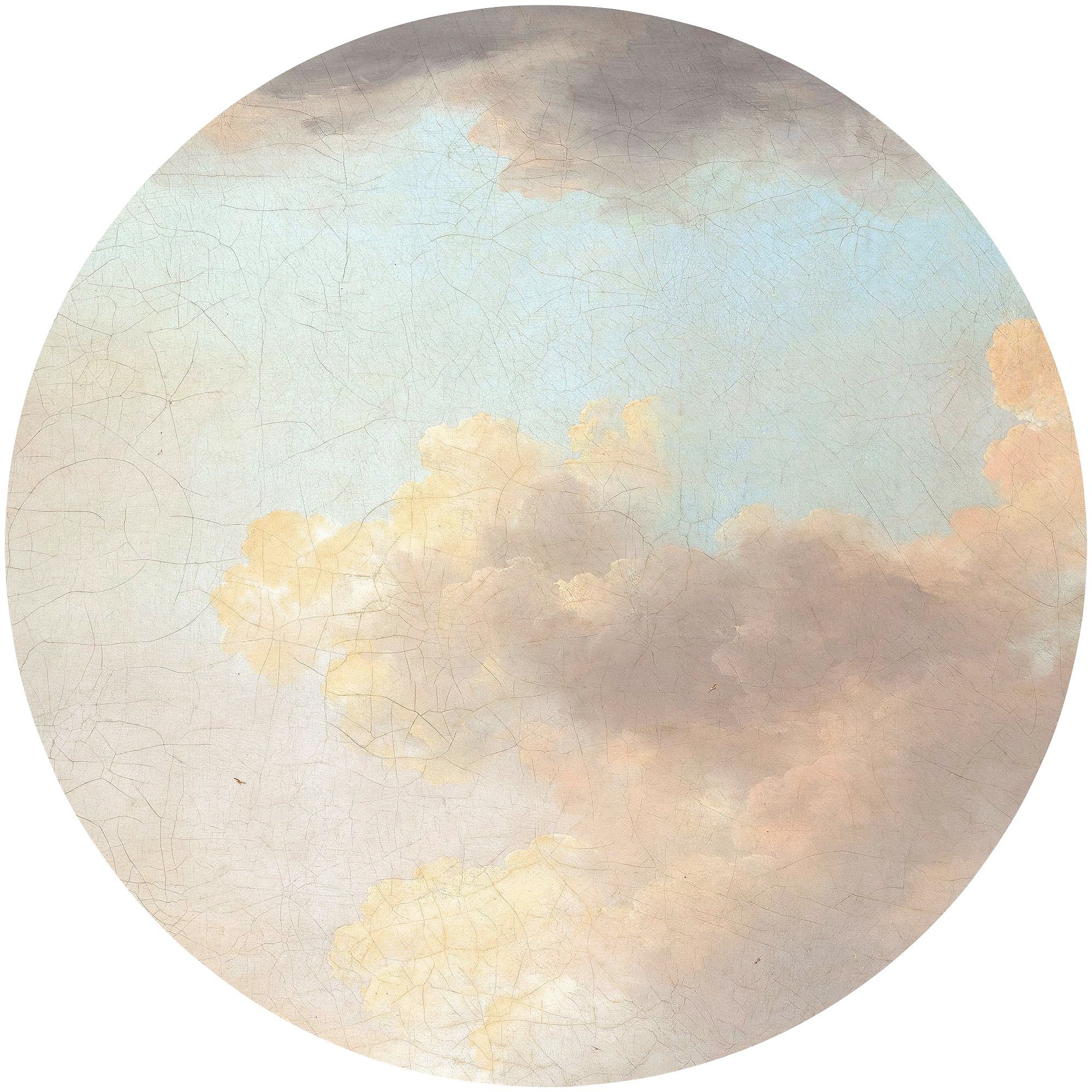 komar vliesbehang relic clouds 125 x 125 cm (breedte x hoogte), rond en zelfklevend (1 stuk) multicolor