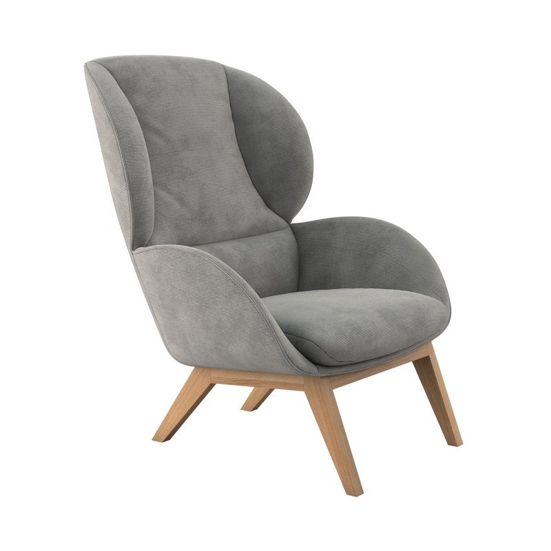 FLEXLUX Oorfauteuil Adria Stijl & comfort, organische vorm, eikenhouten voet
