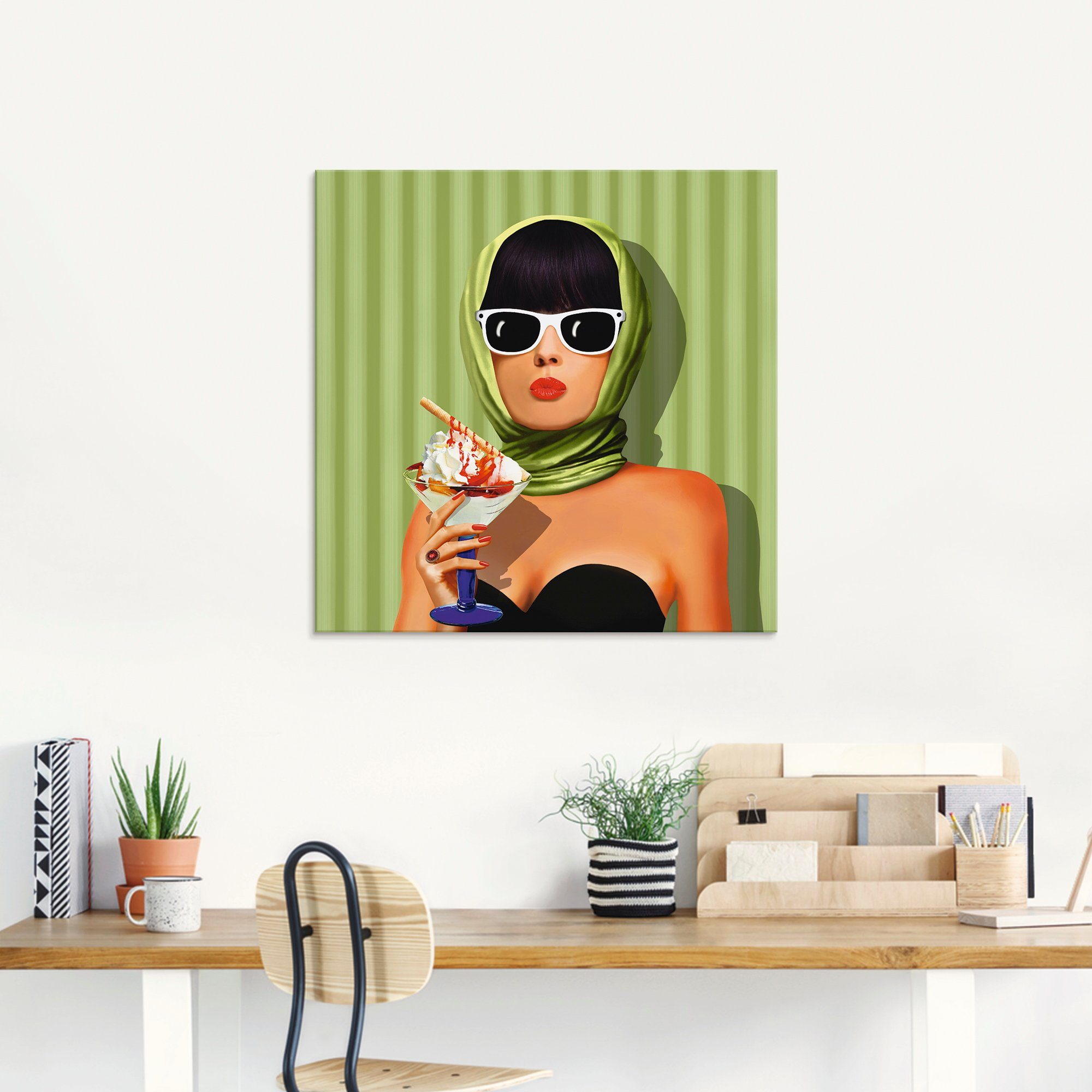Artland Print op glas Zomerliefde, zomer, zon en ijs