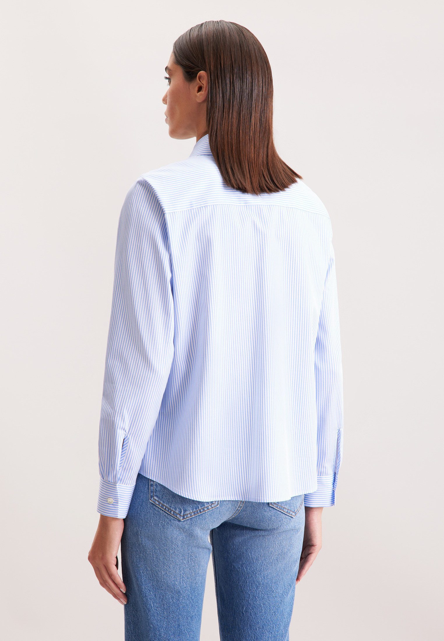 seidensticker Blouse met kraagstrik gestreept