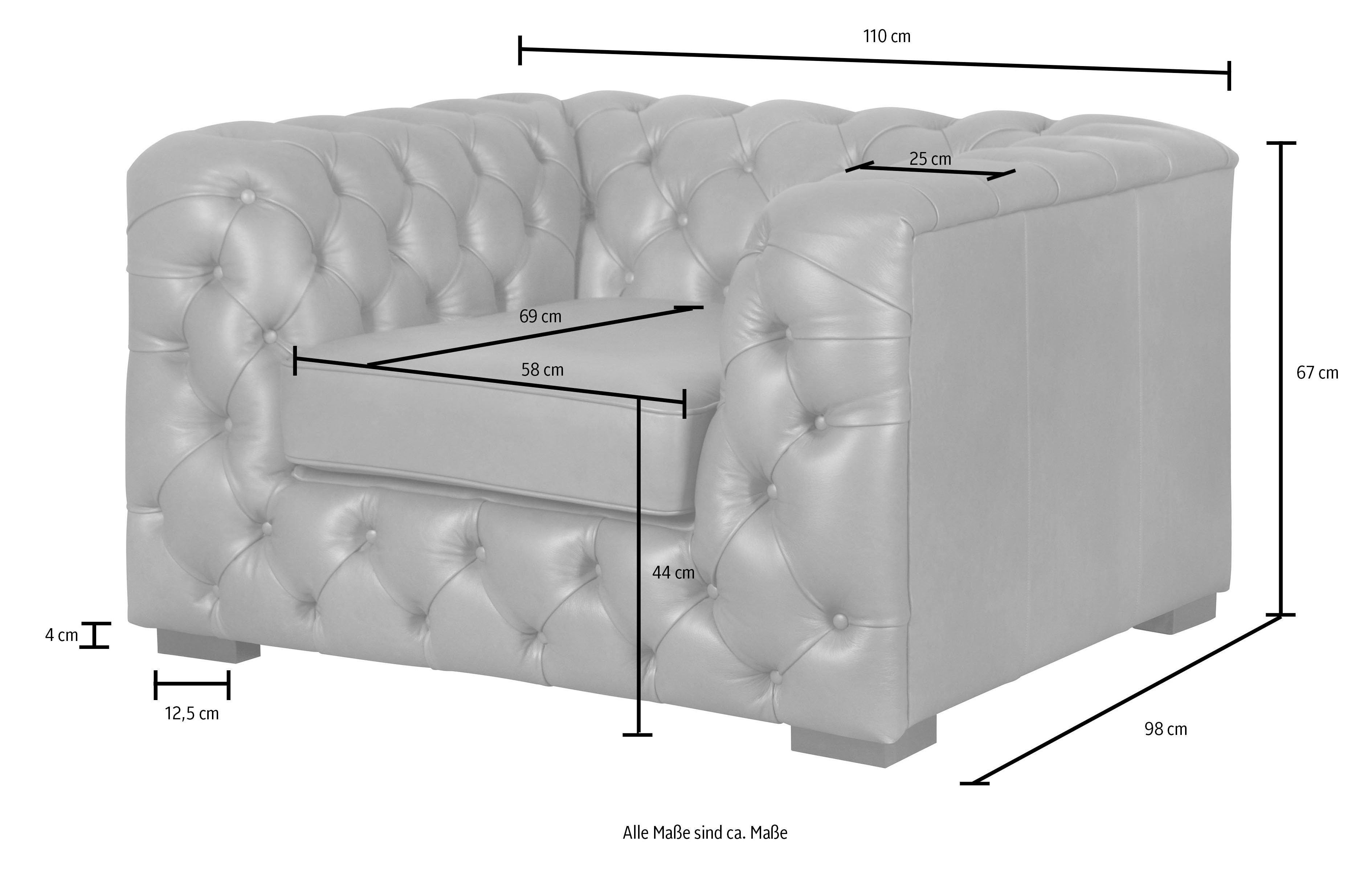 Guido Maria Kretschmer Home&Living Chesterfield-fauteuil Kalina stoel klassieke chesterfield knoopdetails, zeer hoogwaardige afwerking