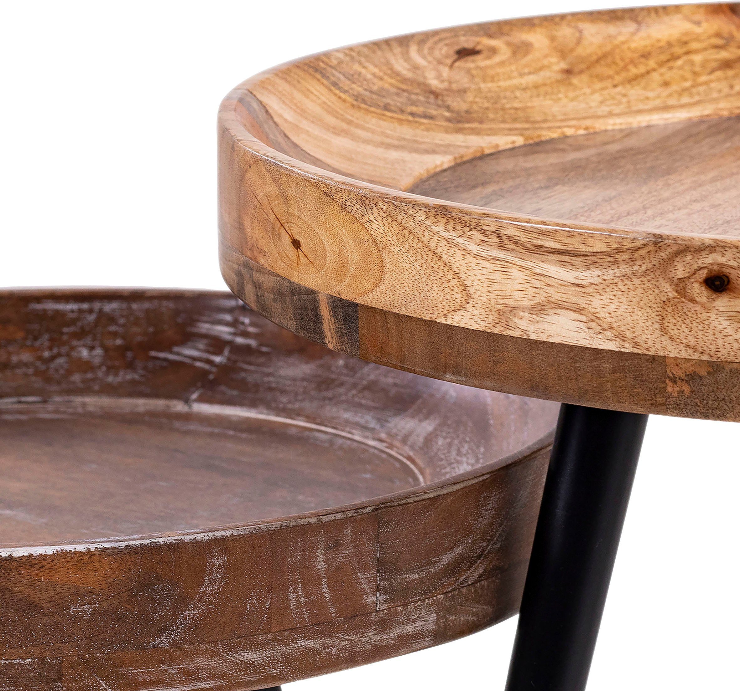 byLIVING Bijzettafel AVA Massief rond tafelblad, diameter 38 of 45 cm