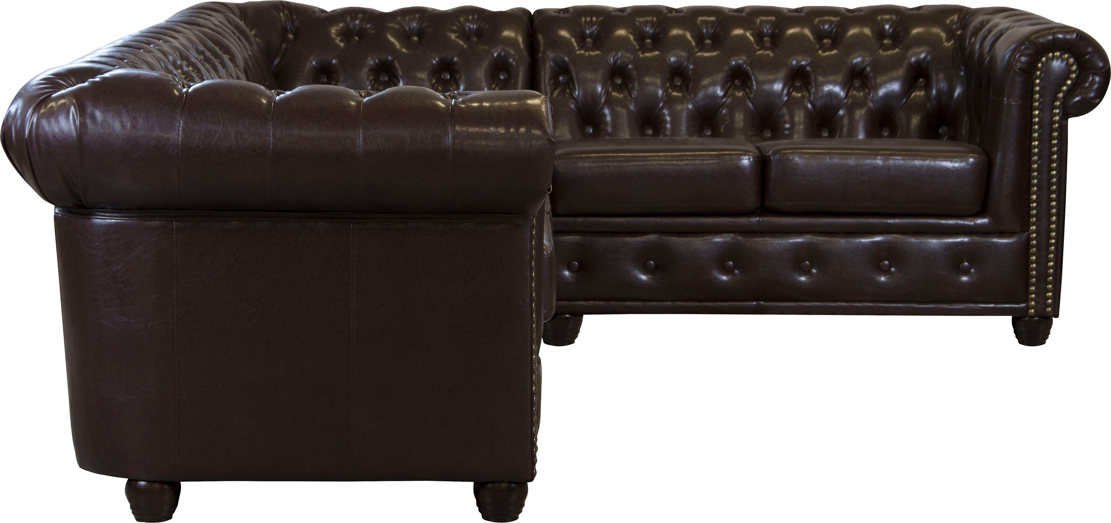 Home affaire Chesterfield-bank Rysum L-vorm Chesterfield-look, gelijkbenig