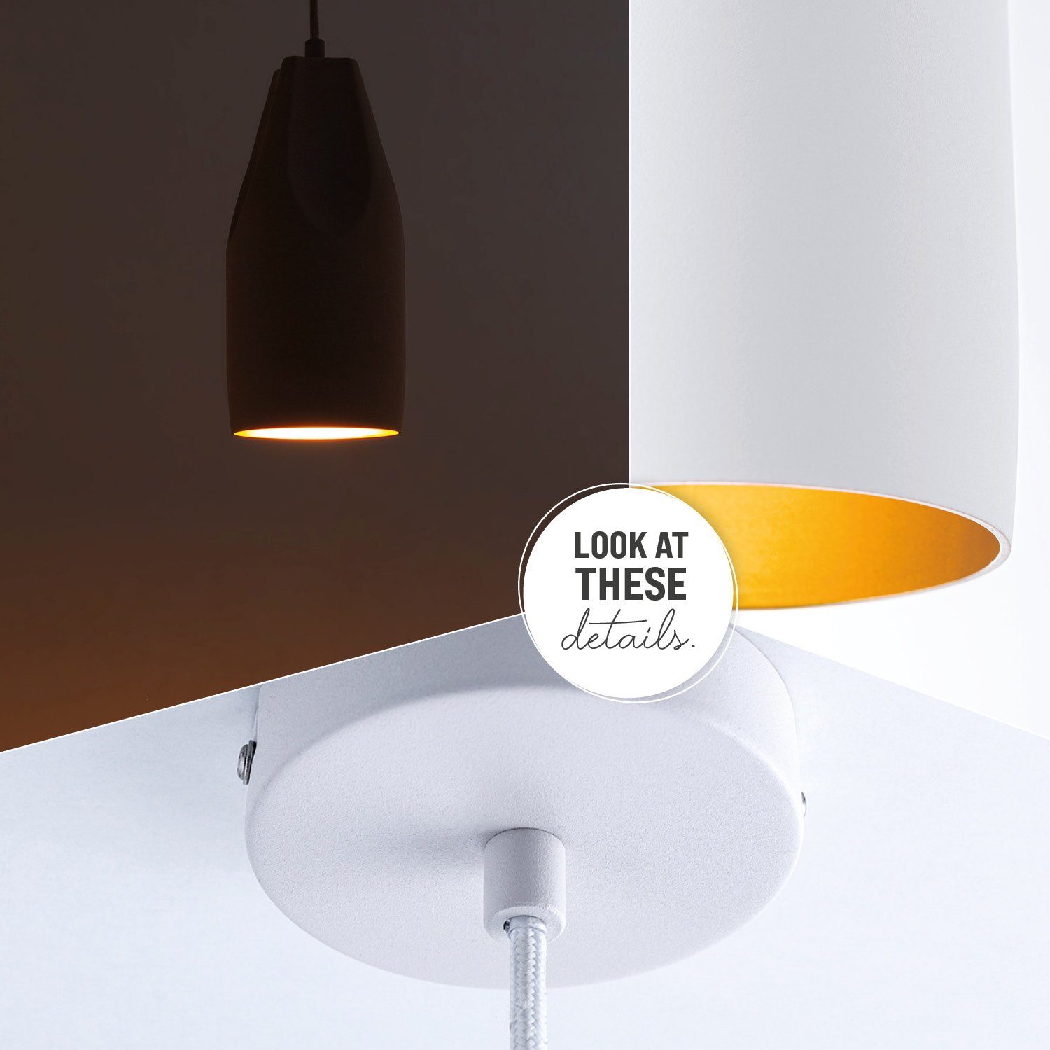 Paco Home Hanglamp HURLEY I Hanglamp eetkamer keukenlamp hangend Eettafellamp binnenin in goudkleur