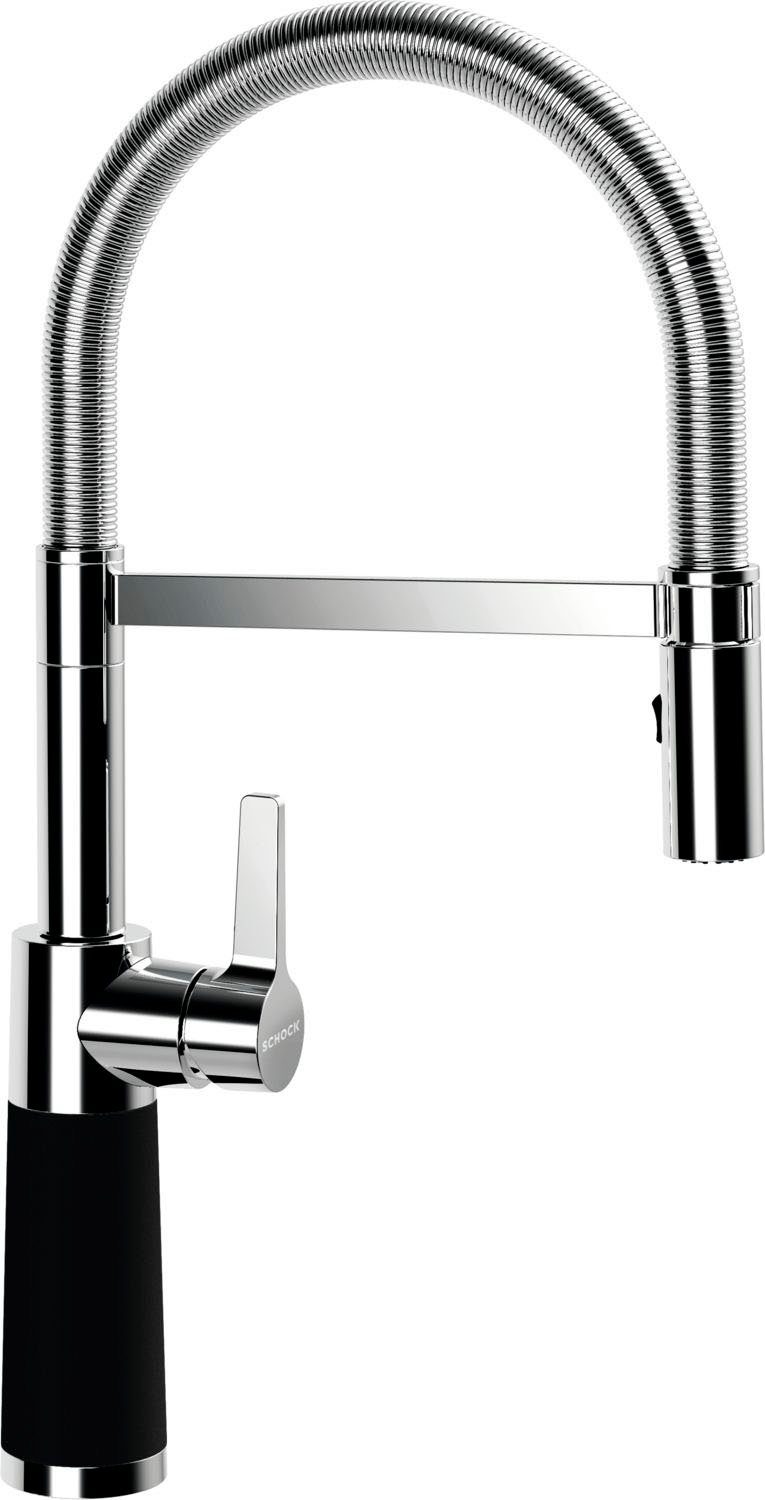 Schock Keukenkraan SC-550 Feestuitloop, straal-douche, terugstroombegrenzer, draaibereik 150° keukenkranen zwart