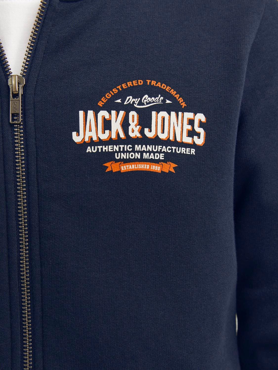 Jack & Jones Junior Capuchonsweatvest JJELOGO SWEAT ZIP HOOD 2C 24 25 NOOS JNR